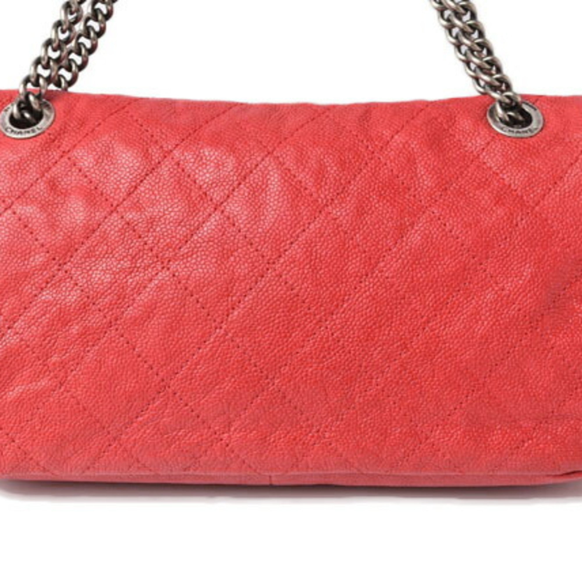 Chanel Red Color Caviar Leather Shoulder Bag (Pre-Owned)