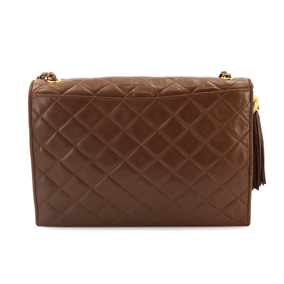 Chanel Brown Leather Handbag Shoulder Bag (Pre-Owned)