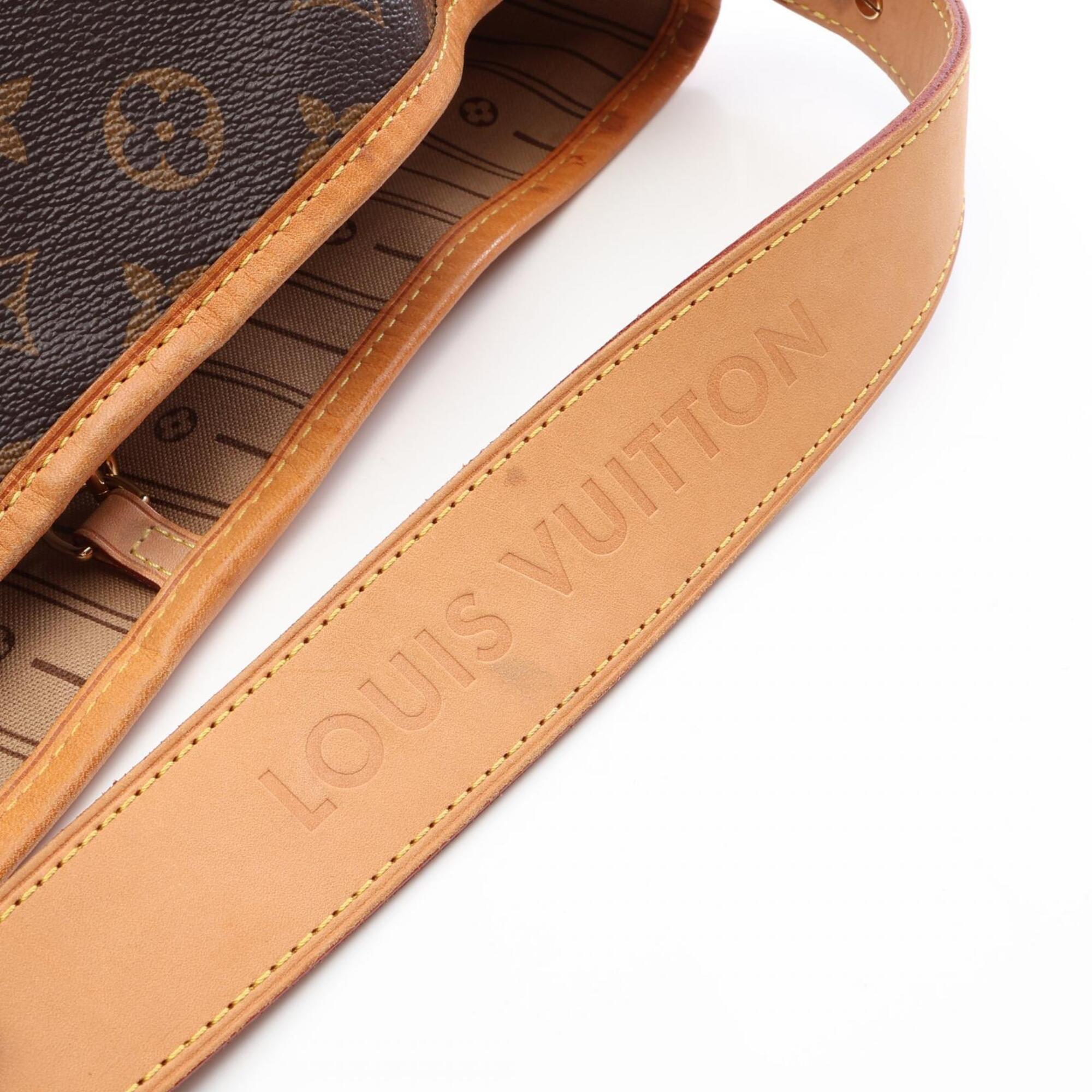 Louis Vuitton Brown Coated Canvas Leather Handbag Shoulder Bag (Pre-Owned)