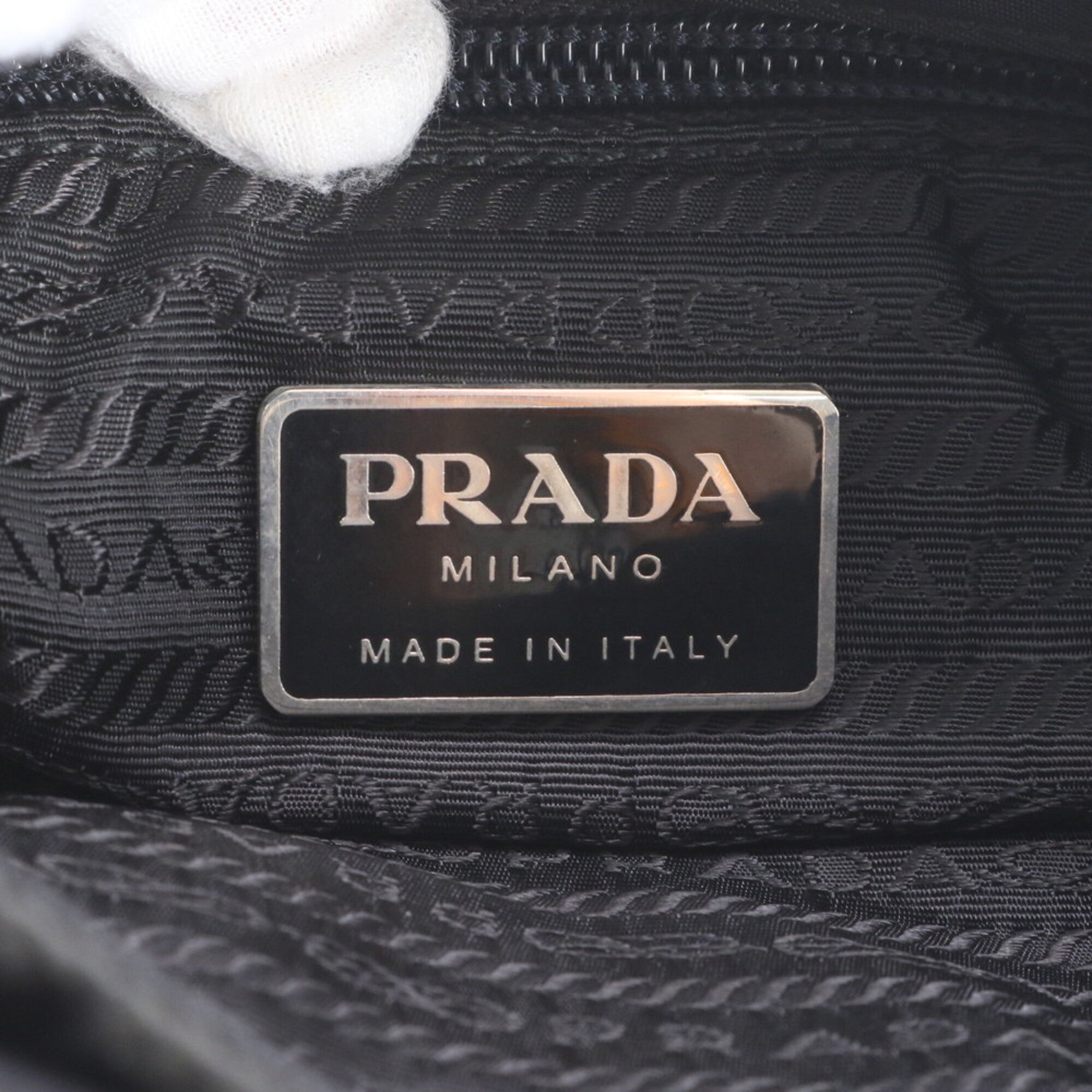 Prada Black Nylon Leather Shoulder Bag (Pre-Owned)
