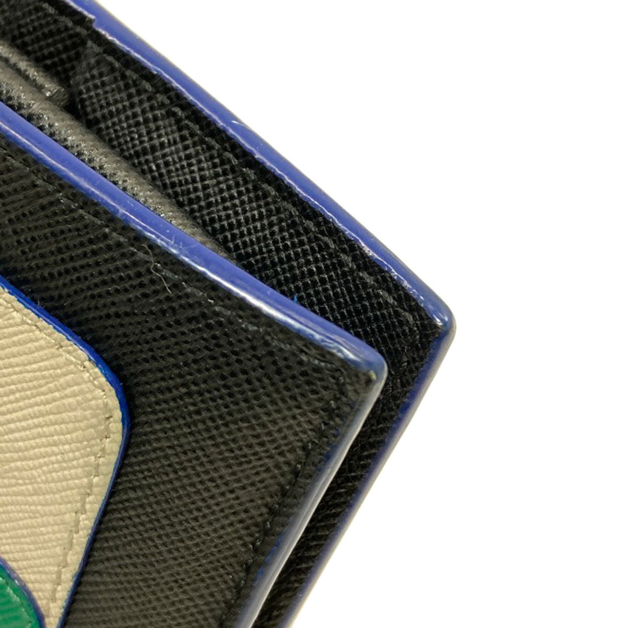 Marni Black Green White Leather Wallet (Bi-Fold) (Pre-Owned)
