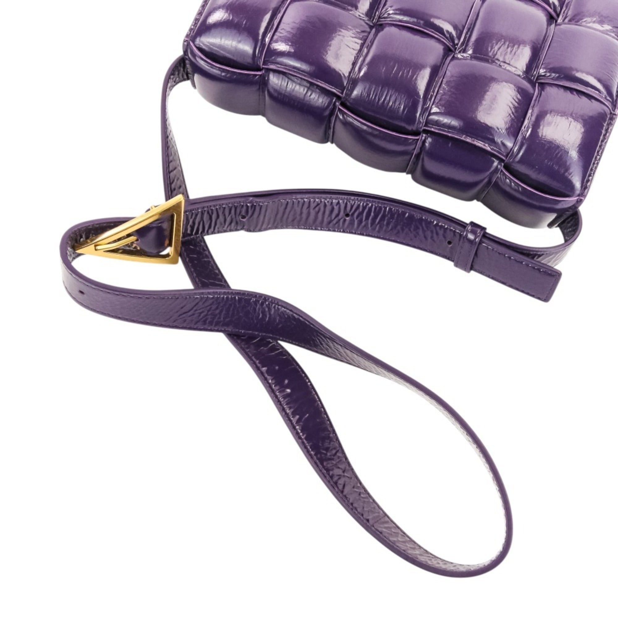 Bottega Veneta Purple Patent Leather Shoulder Bag (Pre-Owned)