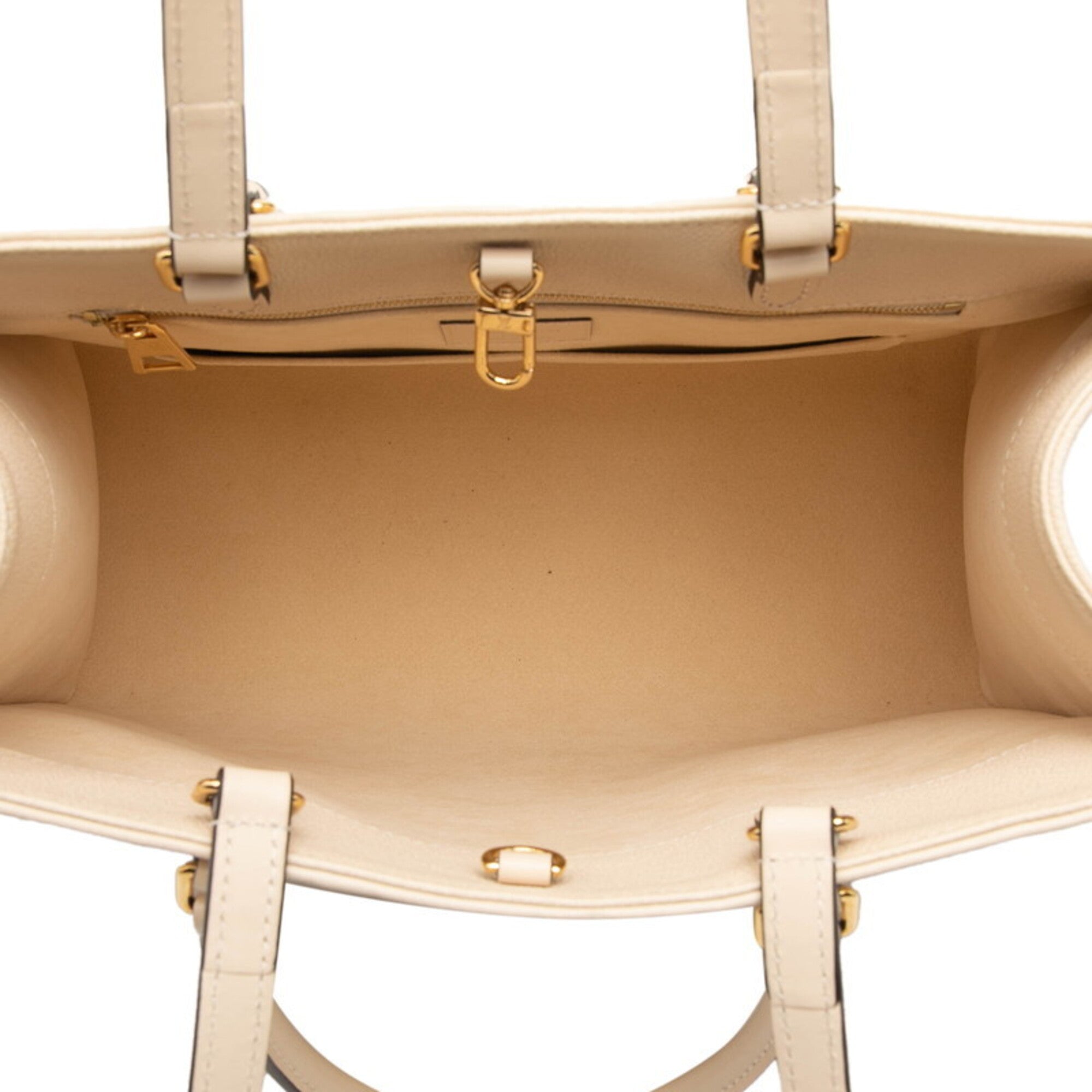 Louis Vuitton Cream Ivory Leather Handbag Tote Bag (Pre-Owned)