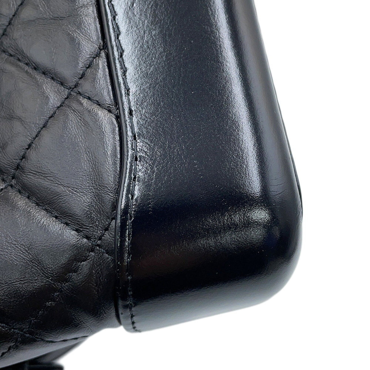 Chanel Gabriel Black Leather Handbag Shoulder Bag (Pre-Owned)