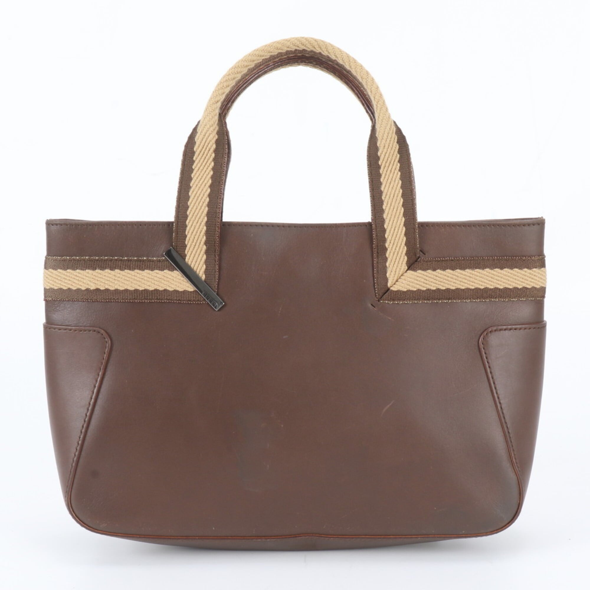 Gucci Brown Leather Handbag Tote Bag (Pre-Owned)