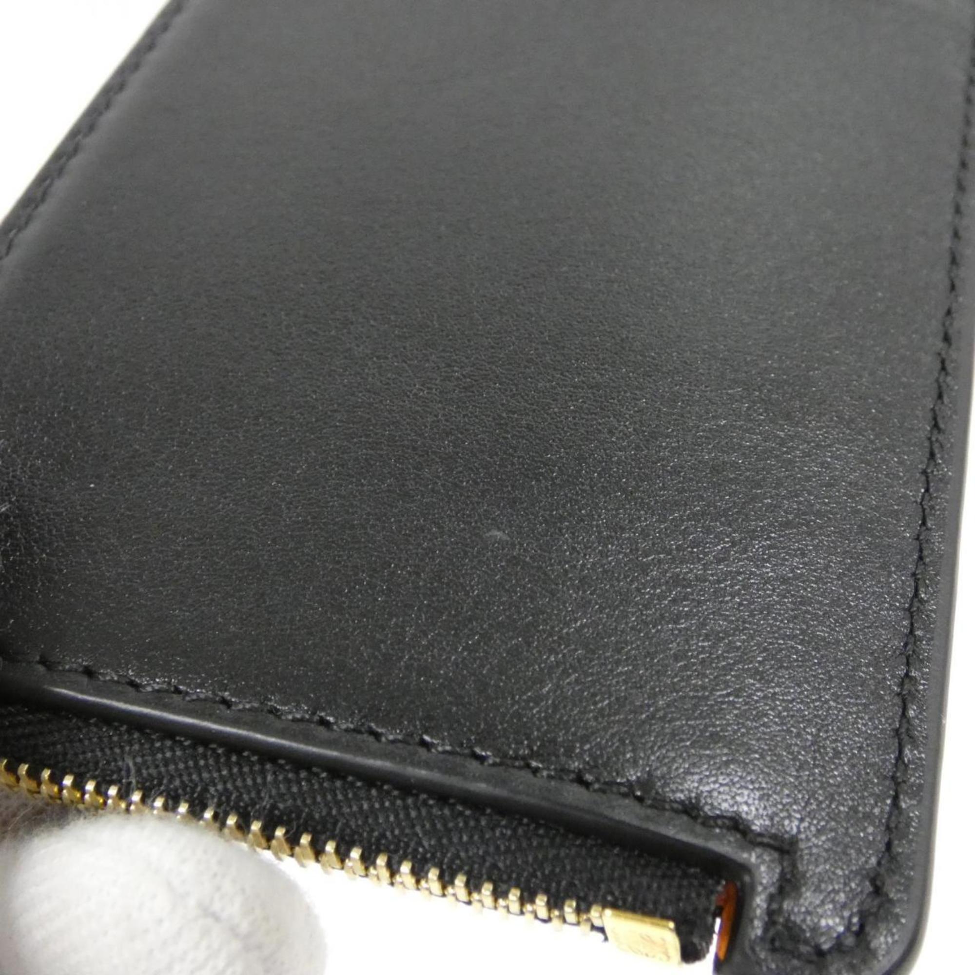 Loewe Black Orange Leather Coin Purse/Coin Case (Pre-Owned)