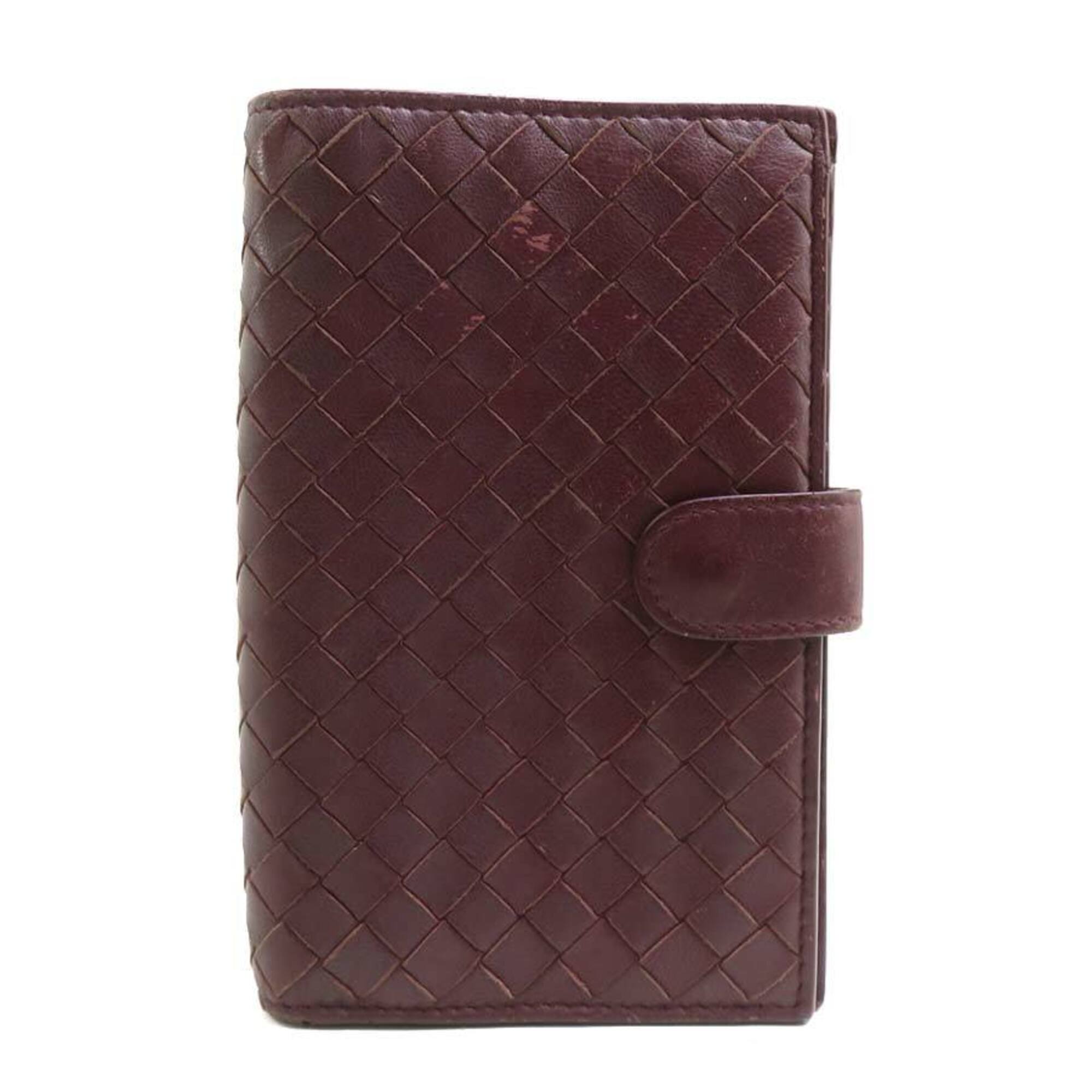 Bottega Veneta Burgundy Intrecciato Wallet (Bi-Fold) (Pre-Owned)