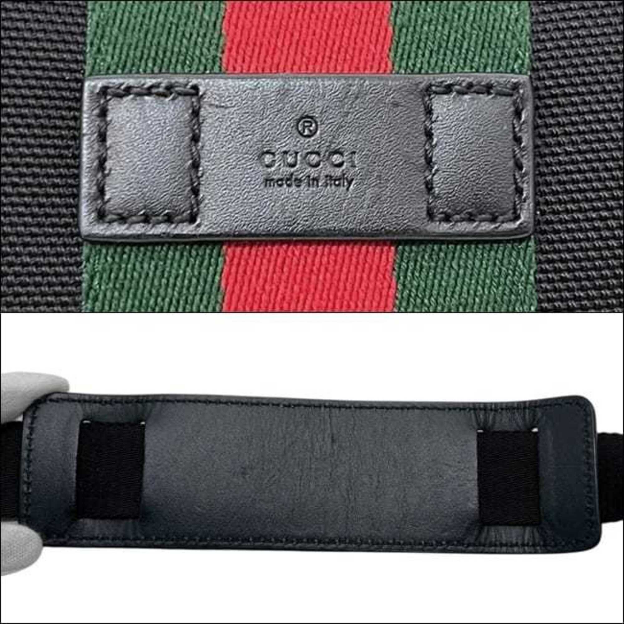 Gucci Black Canvas Leather Shoulder Bag (Pre-Owned)