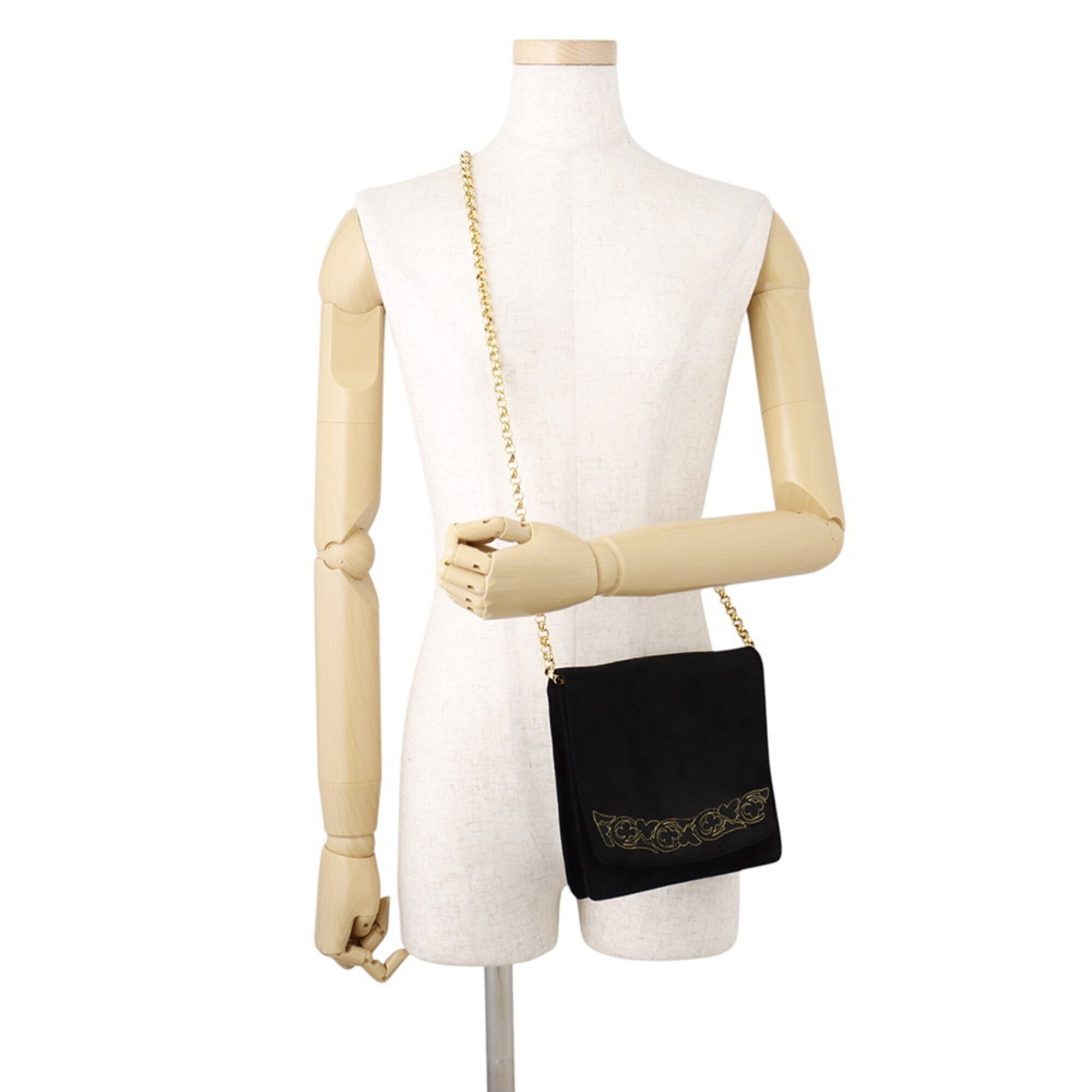 Salvatore Ferragamo Black Suede Shoulder Bag (Pre-Owned)