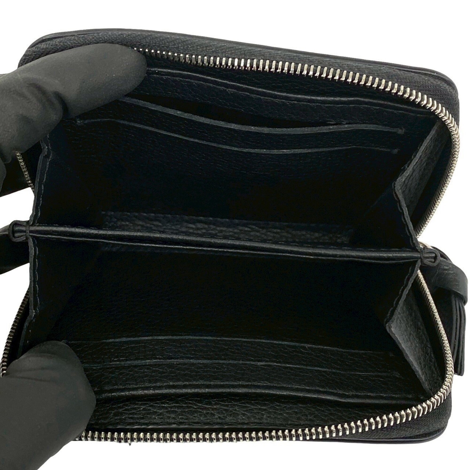Louis Vuitton Black Leather Coin Purse/Coin Case (Pre-Owned)