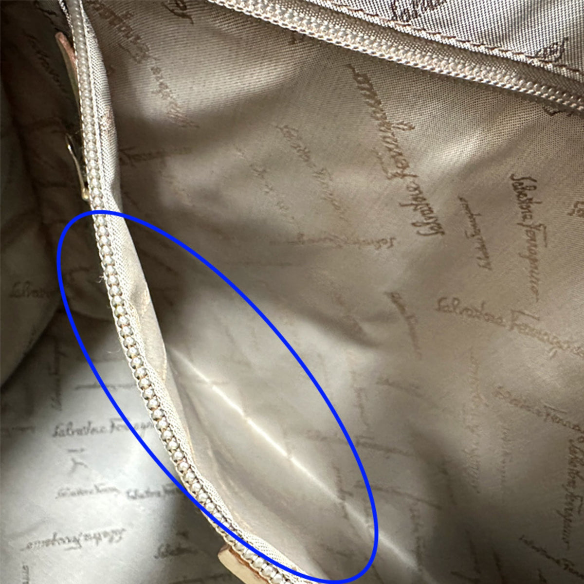 Salvatore Ferragamo Beige Orange Canvas Tote Bag (Pre-Owned)