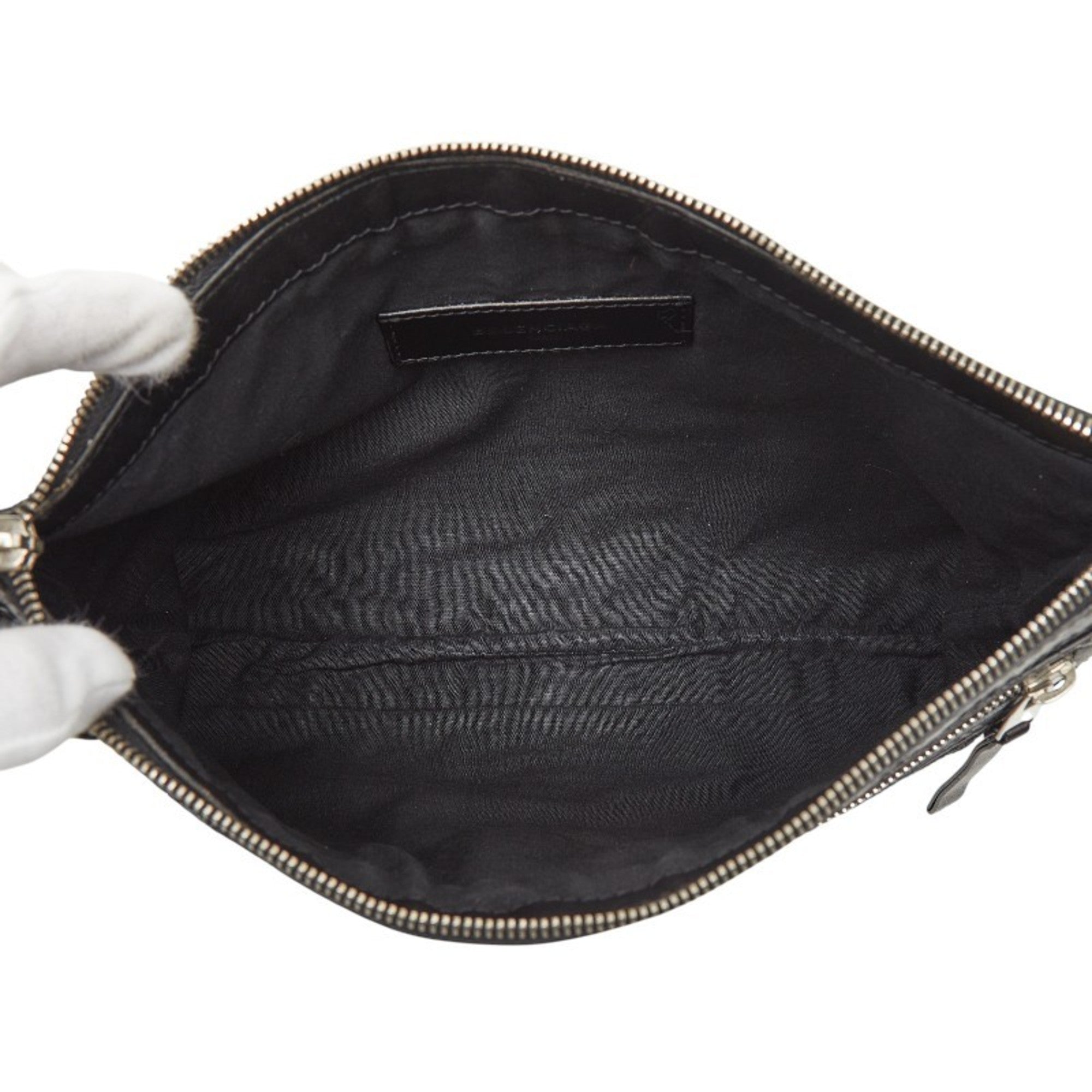 Balenciaga Black Suede Leather Clutch Bag (Pre-Owned)
