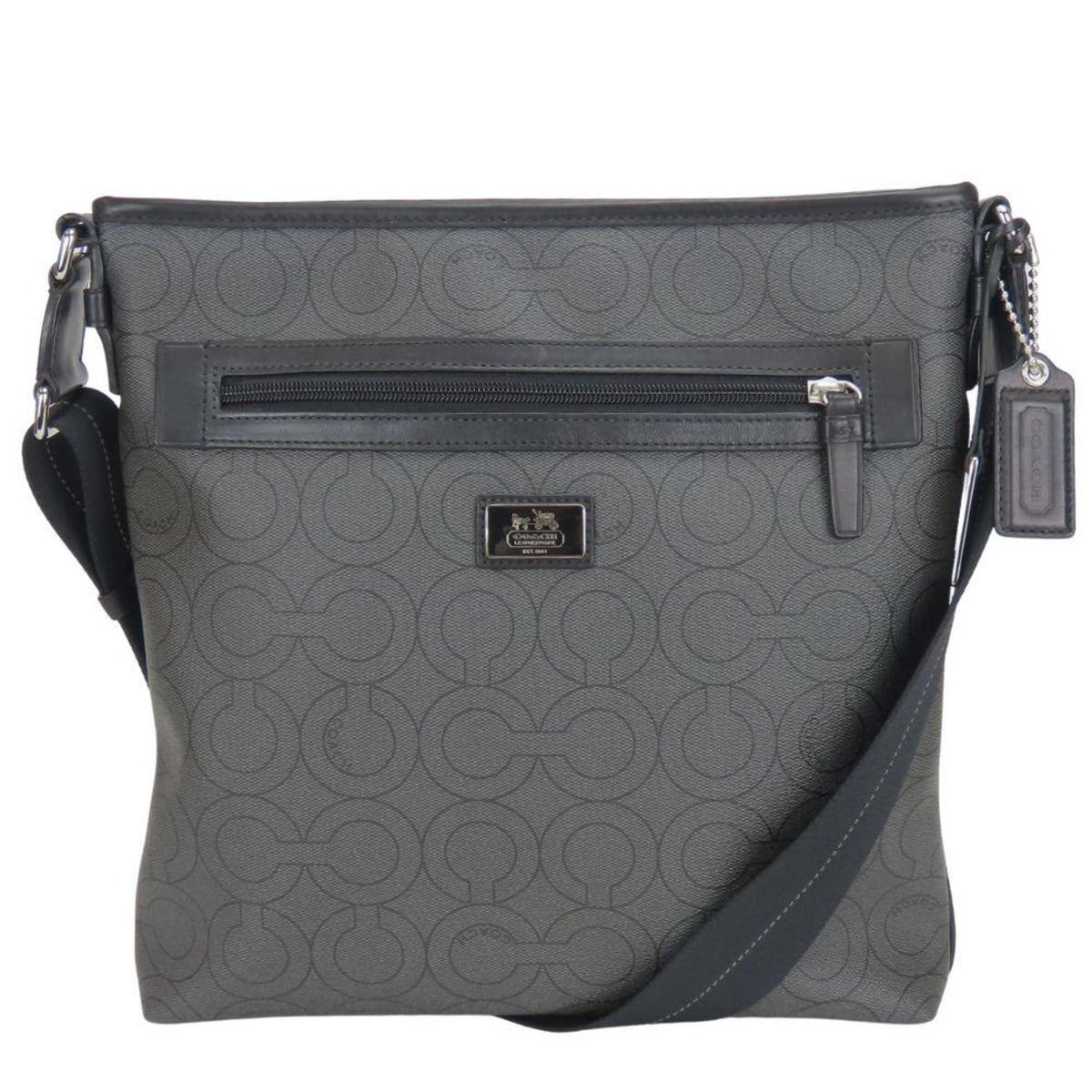 Coach Black Gray Pvc Shoulder Bag (Pre-Owned)