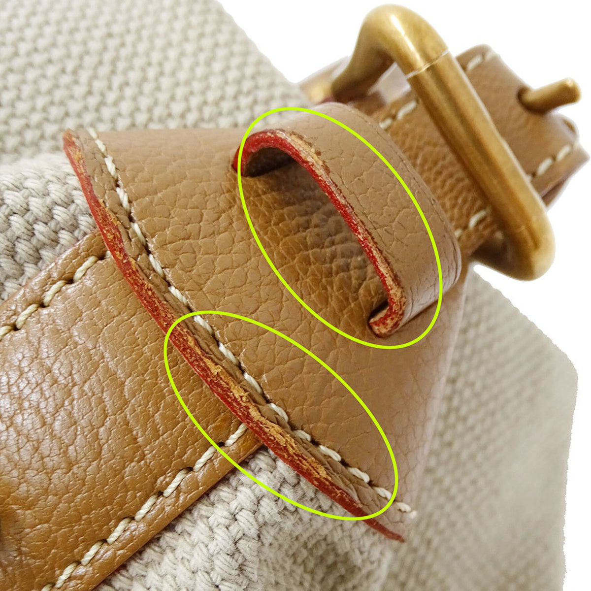 Louis Vuitton Beige Yellow Canvas Handbag (Pre-Owned)