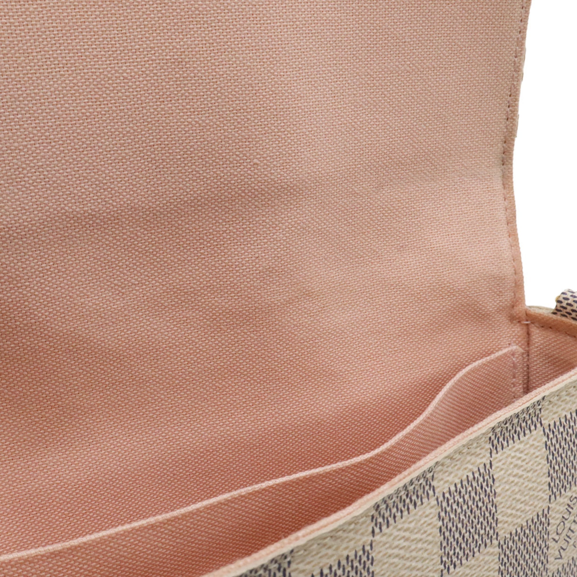 Louis Vuitton Damier Azur Ivory Damier Azur Canvas Pvc Clutch Bag Pochette Shoulder Bag (Pre-Owned)