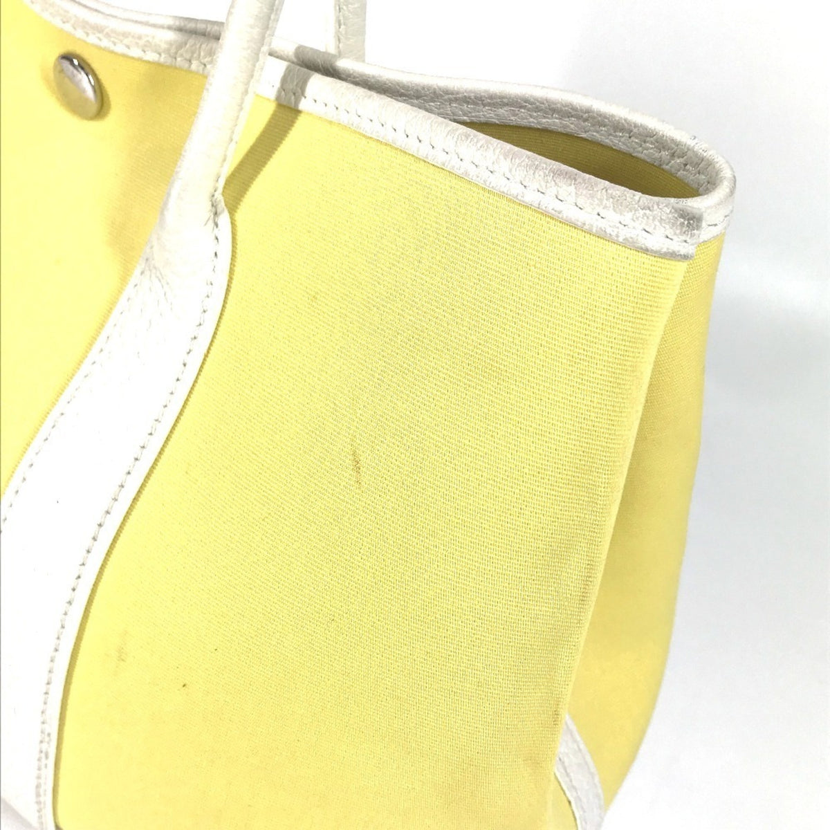Hermes White Yellow Toile H Handbag Tote Bag (Pre-Owned)