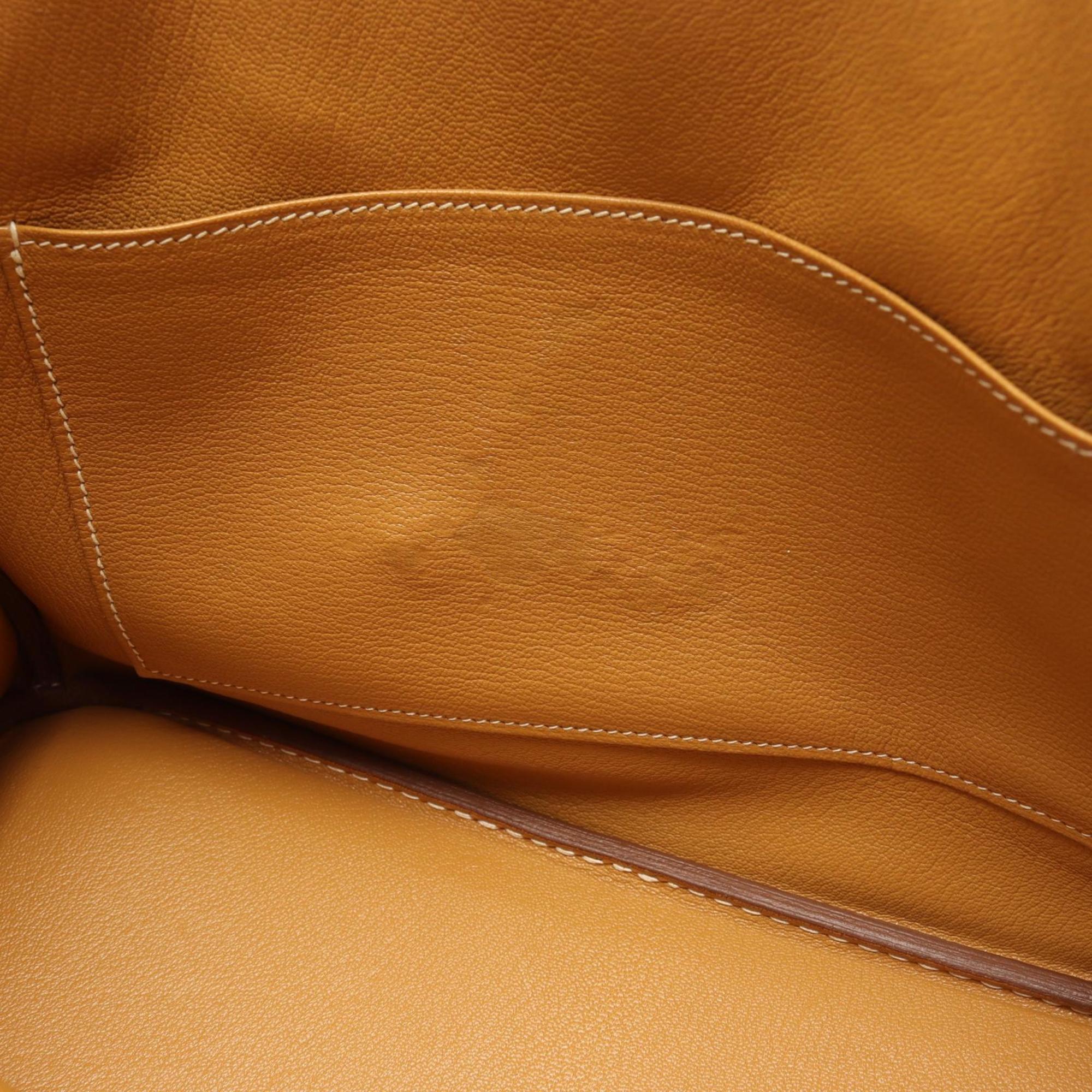 Hermes Brown Natural Sable Taurillon Clemence Leather Leather Handbag (Pre-Owned)