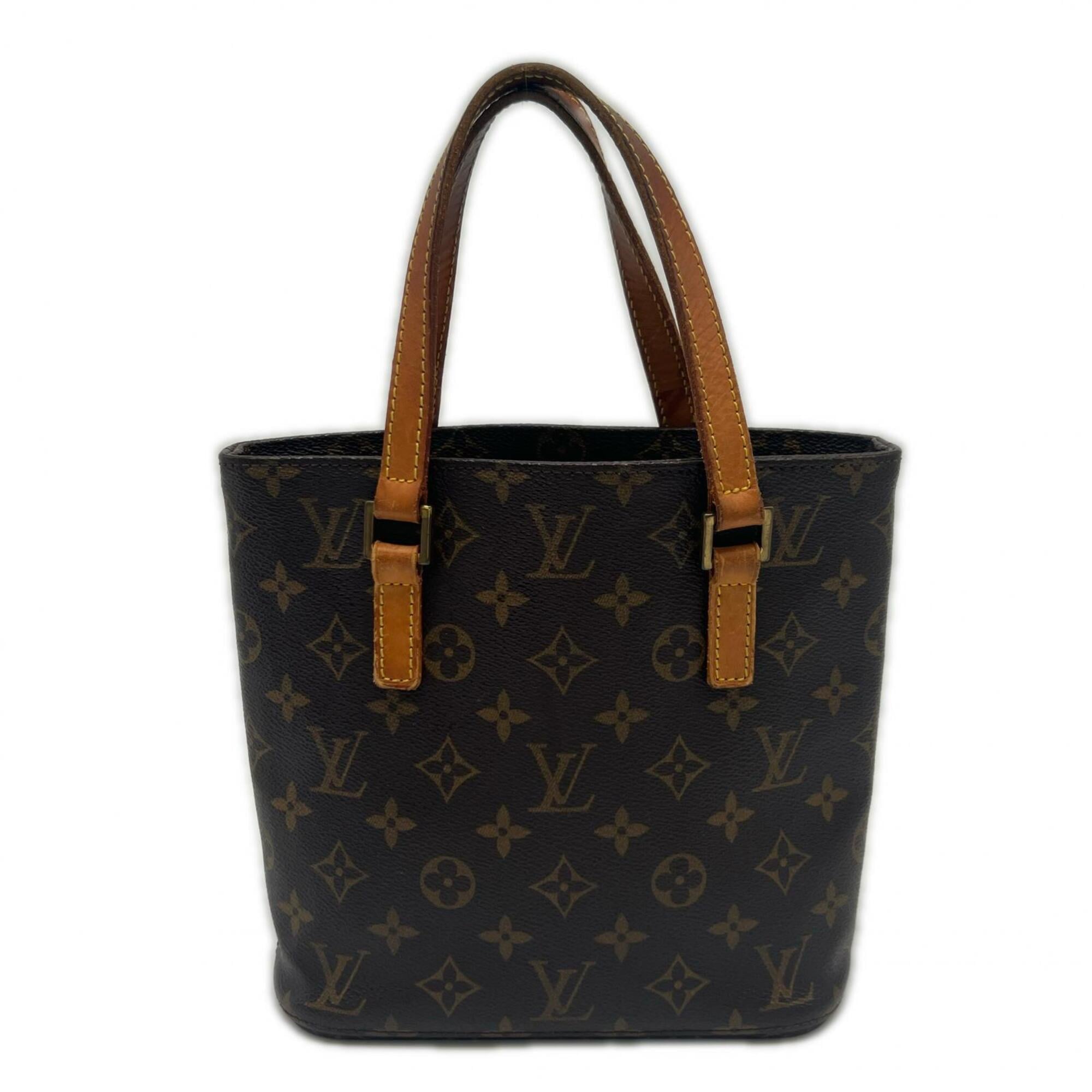 Louis Vuitton Monogram Beige Brown Coated Canvas Leather Handbag (Pre-Owned)