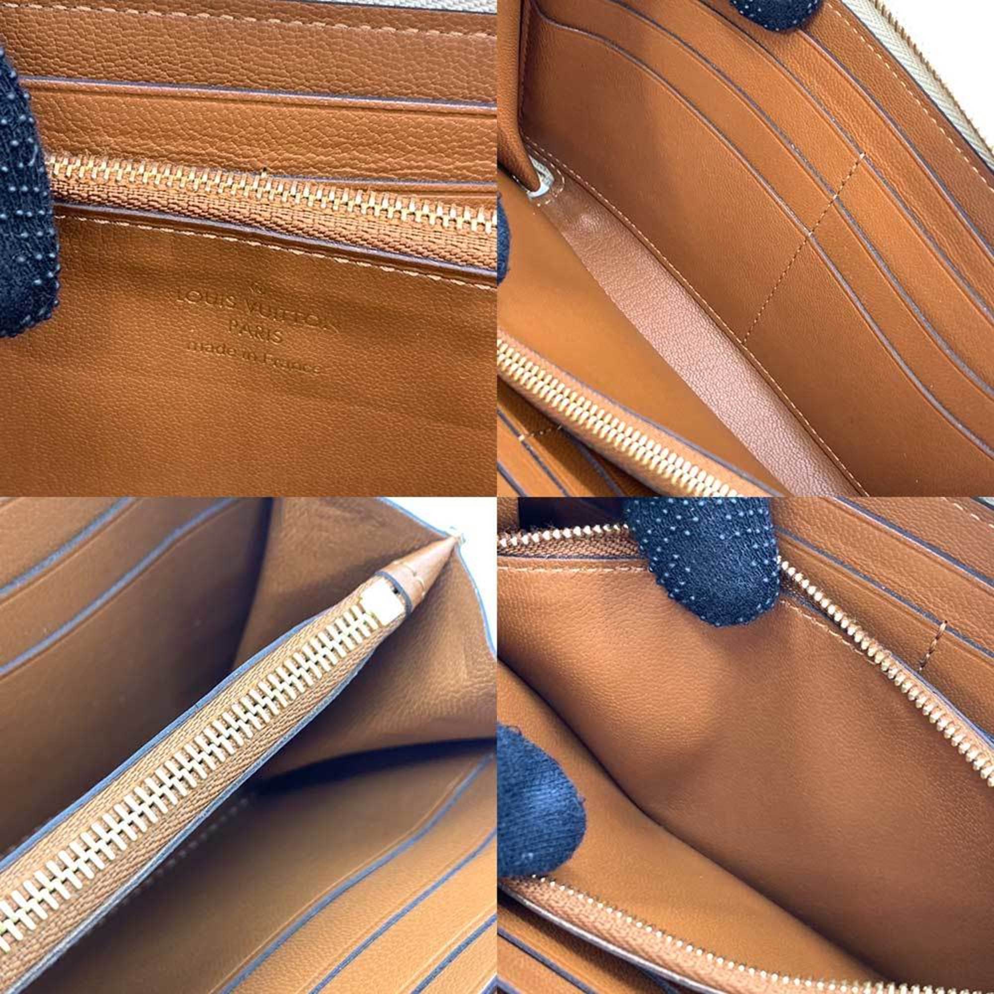Louis Vuitton Parnassea Beige Leather Long Wallet (Bi-Fold) (Pre-Owned)