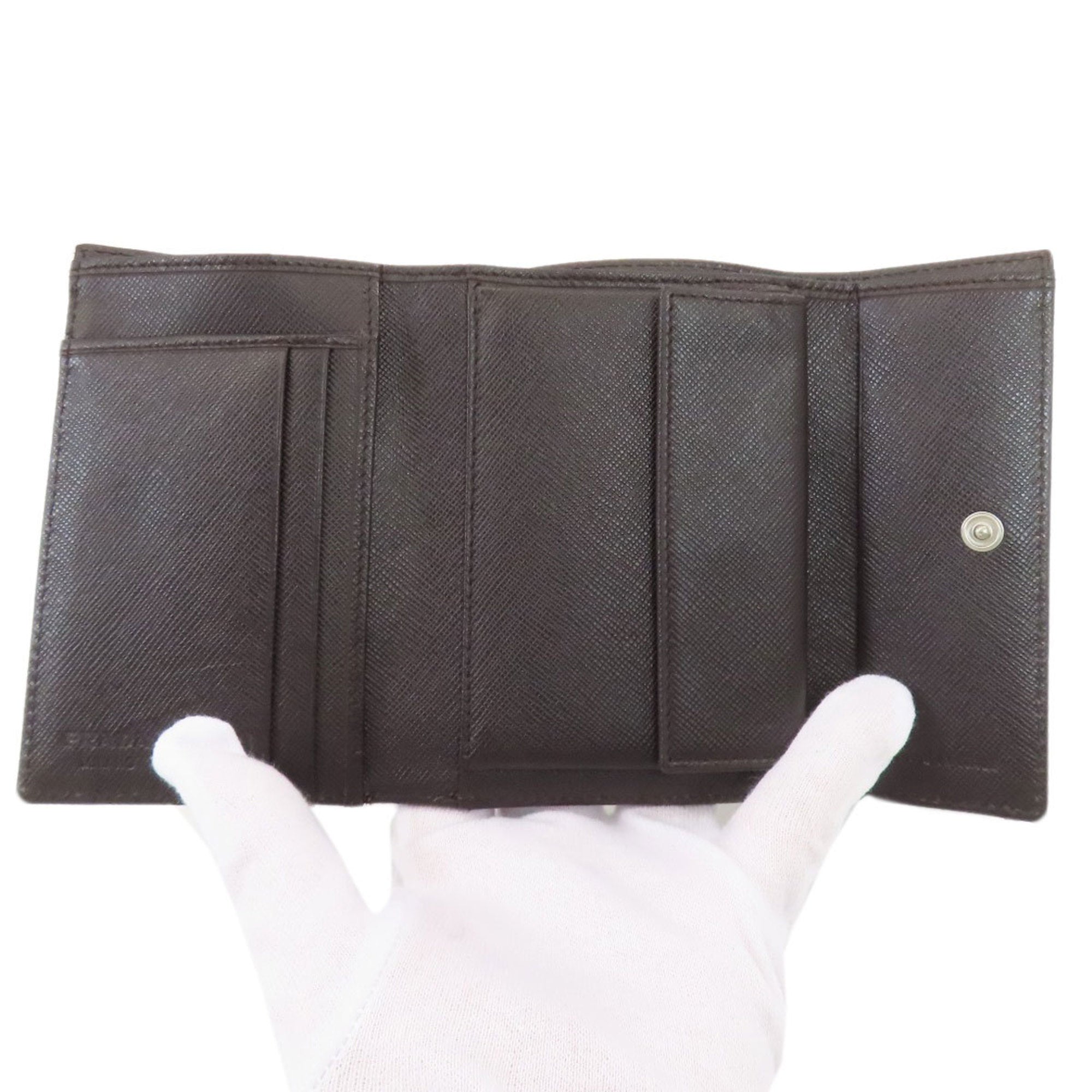 Prada Dark Brown Nylon Wallet (Bi-Fold) (Pre-Owned)