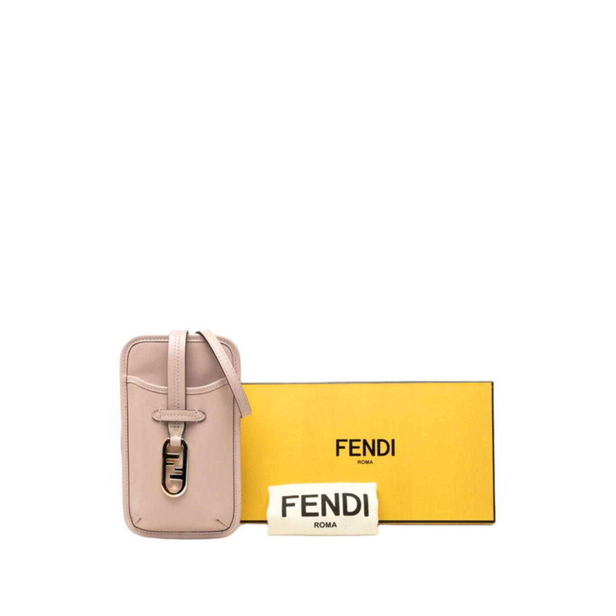 Fendi Pink Leather Pouch Shoulder Bag (Pre-Owned)