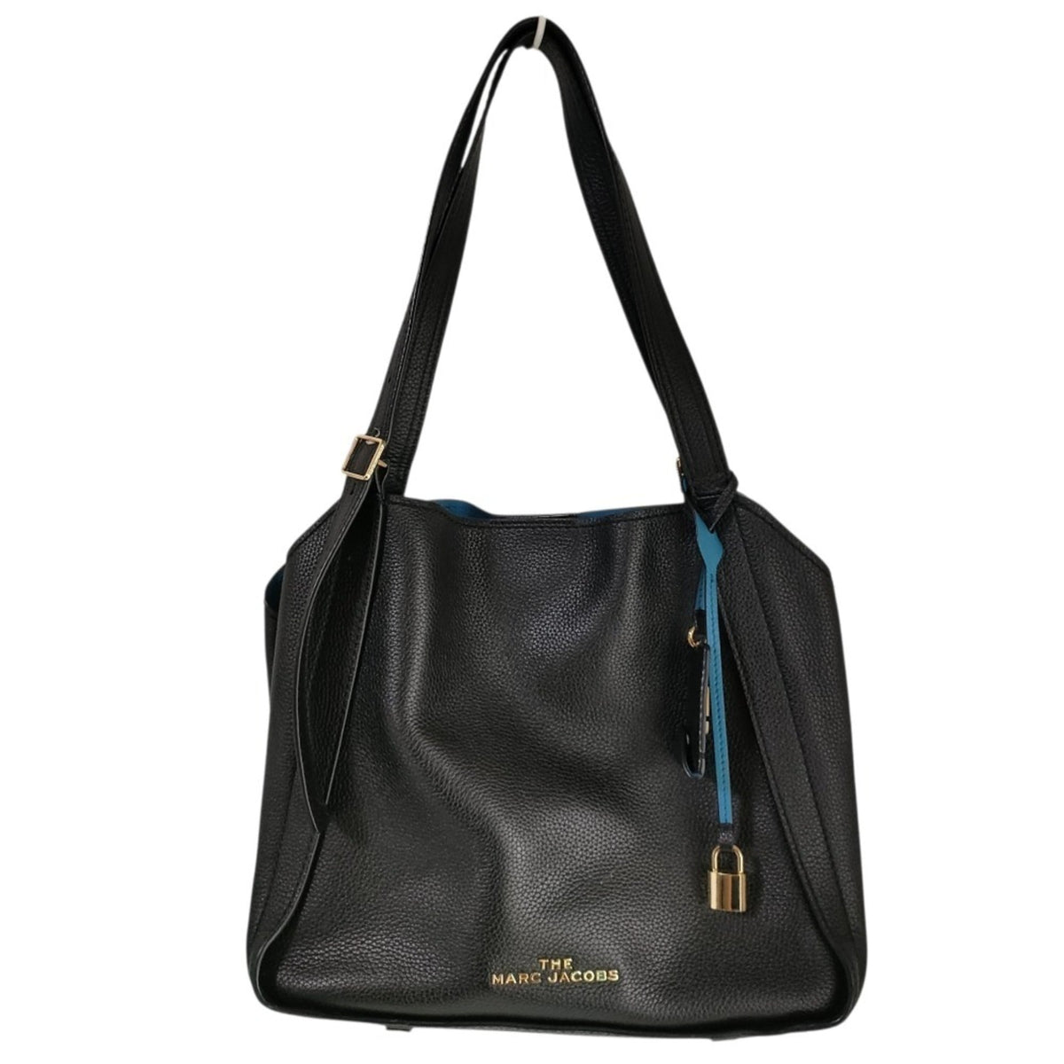 Marc Jacobs Black Blue Leather Tote Bag (Pre-Owned)