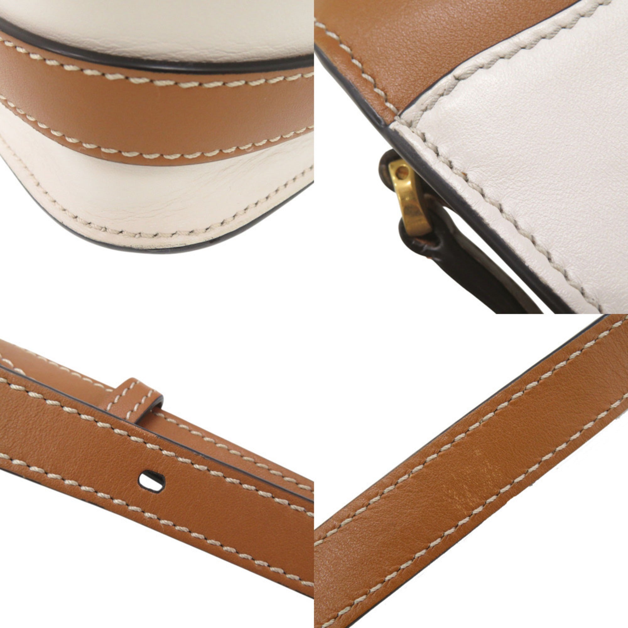 Tod's Brown White Leather Shoulder Bag (Pre-Owned)