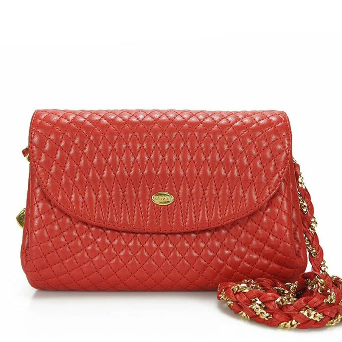 Bally Red Color Leather Shoulder Bag (Pre-Owned)