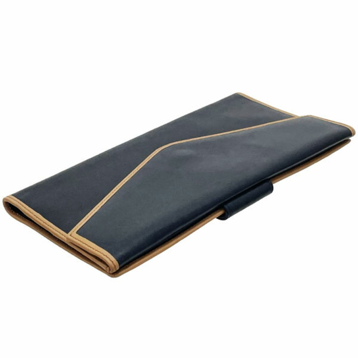 Celine Brown Navy Leather Long Wallet (Bi-Fold) (Pre-Owned)