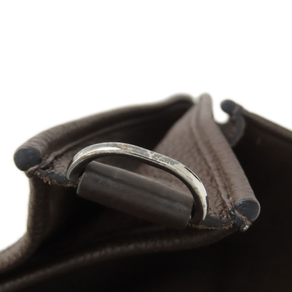 Hermes Dark Brown Taurillon Clemence Leather Shoulder Bag (Pre-Owned)