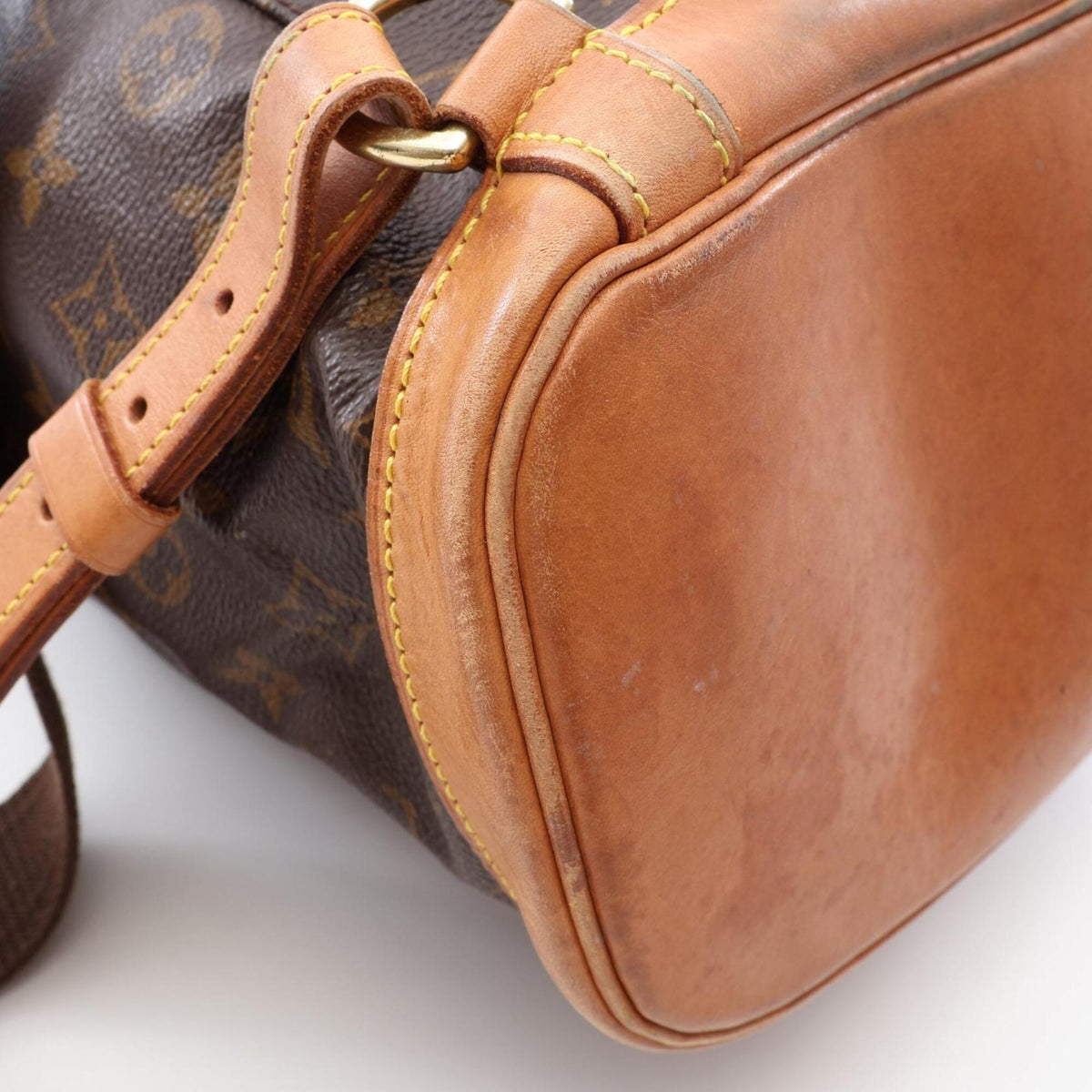 Louis Vuitton Brown Coated Canvas Leather Backpack Handbag (Pre-Owned)