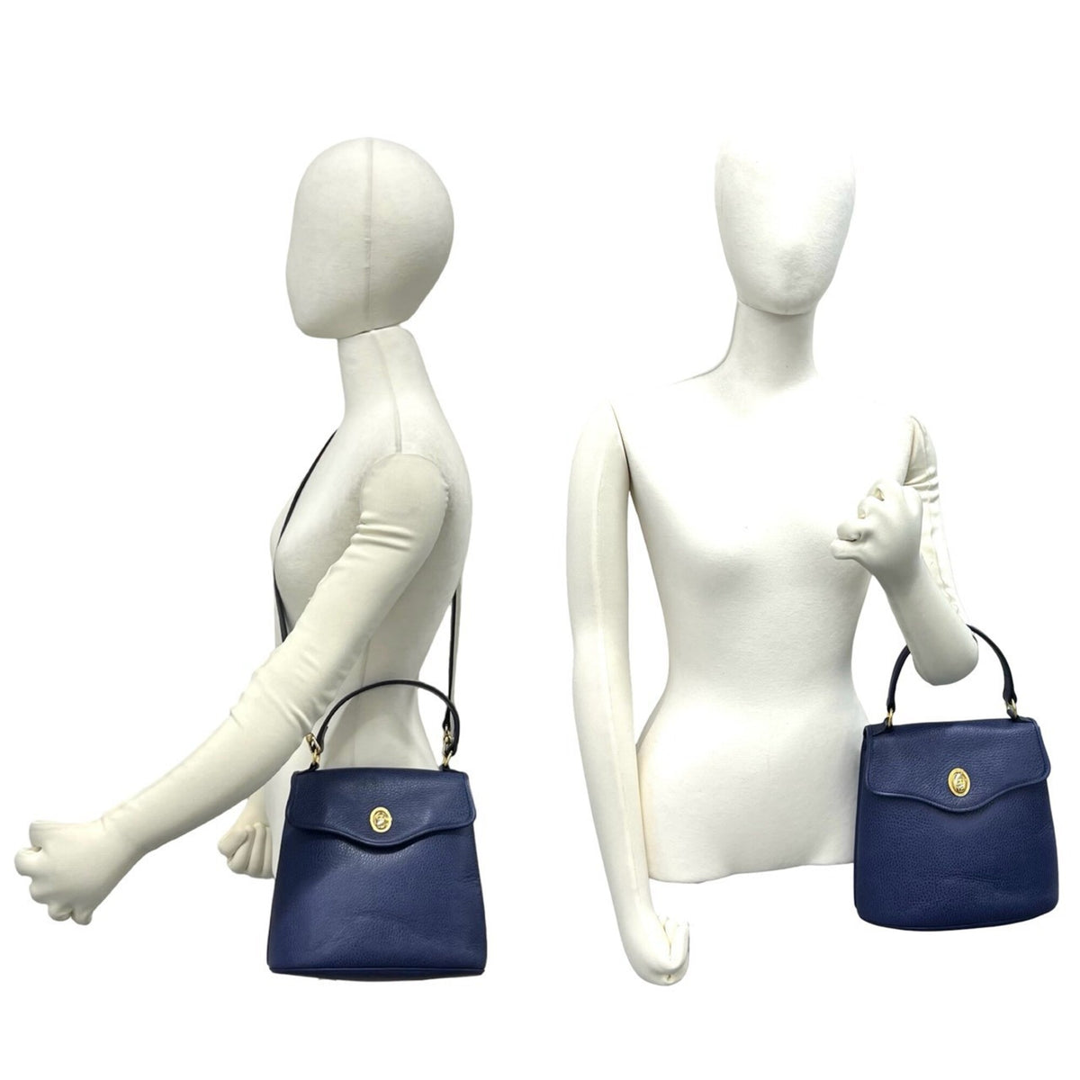 Christian Dior Navy Leather Handbag Shoulder Bag (Pre-Owned)