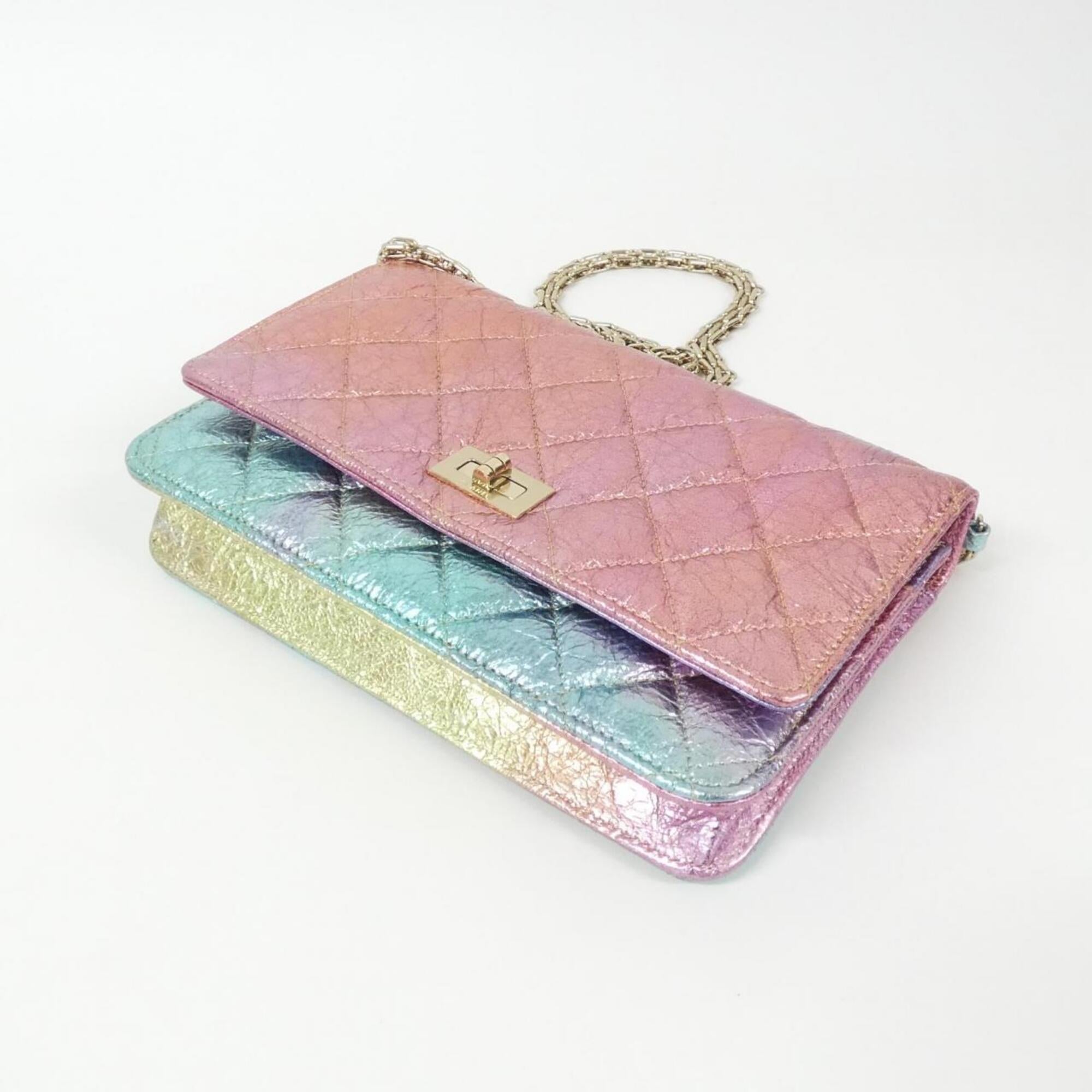 Chanel Metallic Multi-Color Leather Chain/Shoulder Wallet (Pre-Owned)
