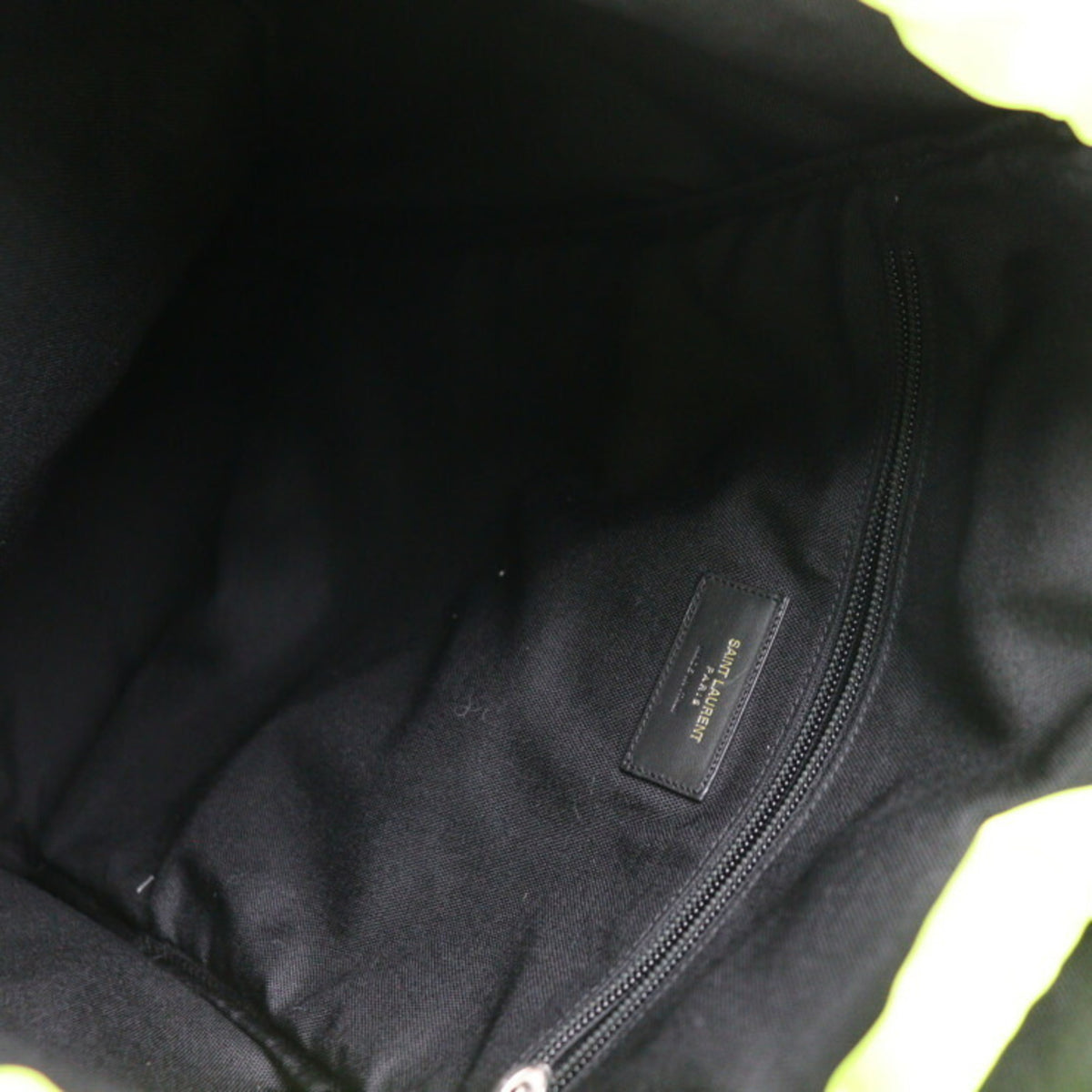 Yves Saint Laurent Black Yellow Nylon Canvas Leather Backpack (Pre-Owned)
