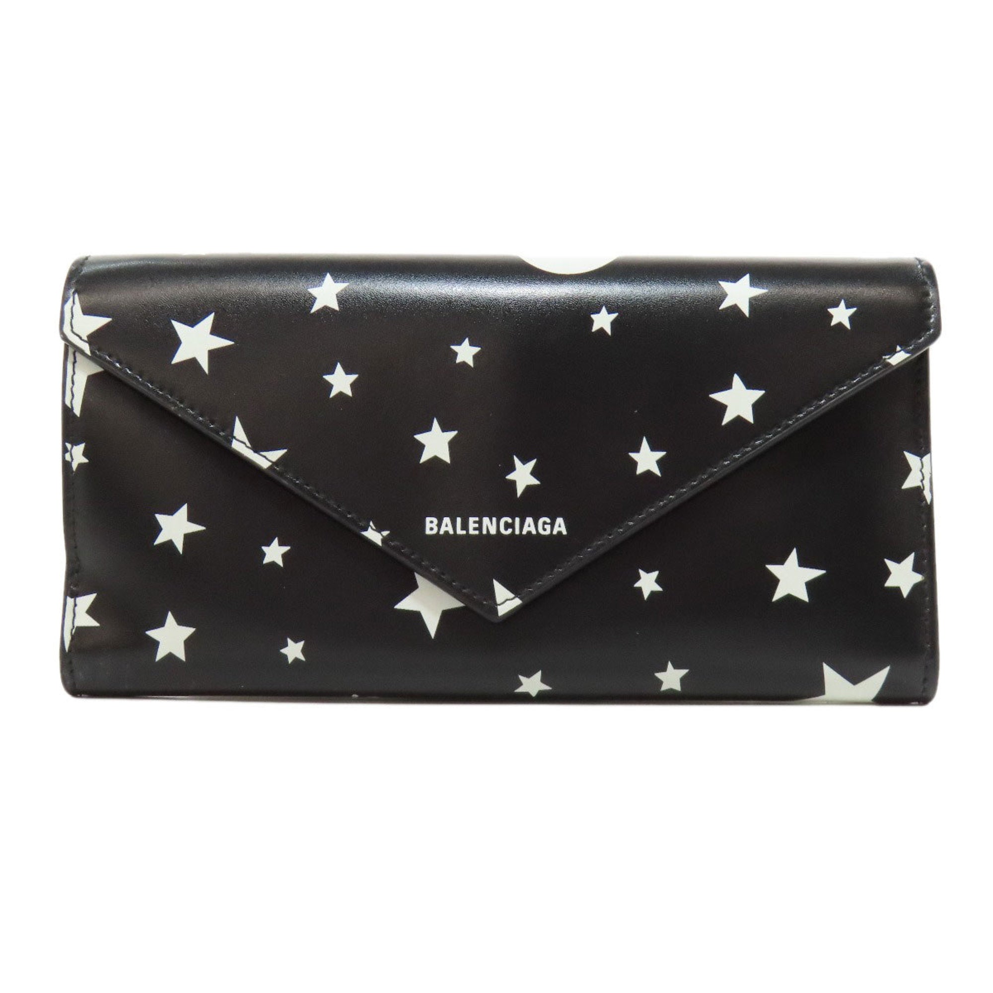 Balenciaga Black Leather Long Wallet (Bi-Fold) (Pre-Owned)