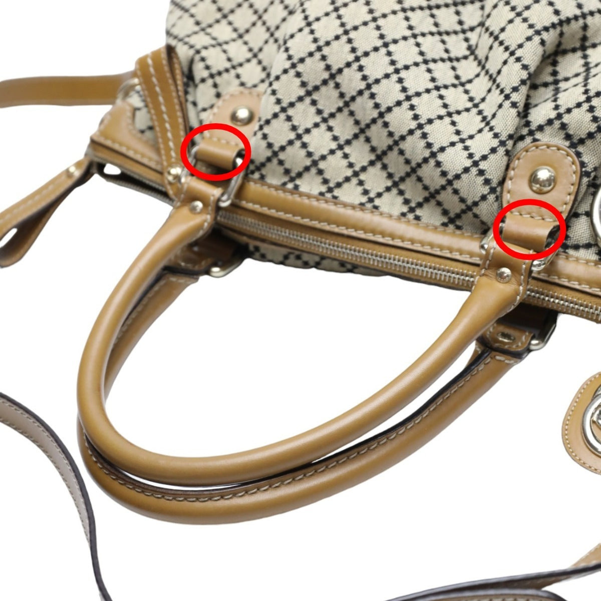 Gucci Beige Brown Canvas Shoulder Bag Tote Bag (Pre-Owned)