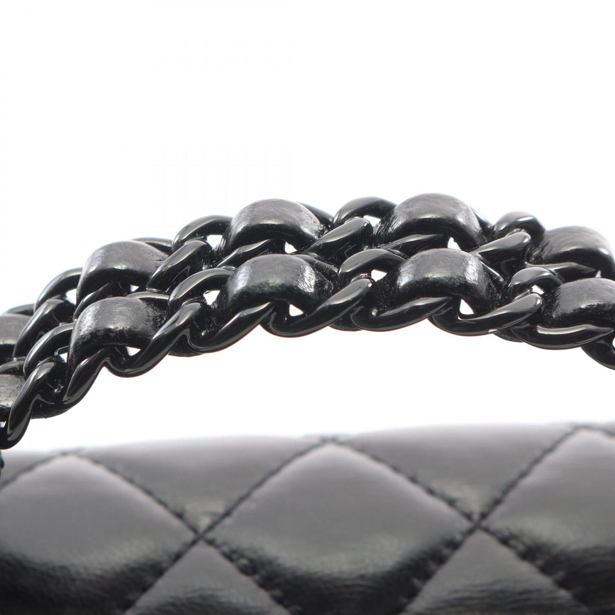 Chanel Black Leather Handbag Shoulder Bag (Pre-Owned)