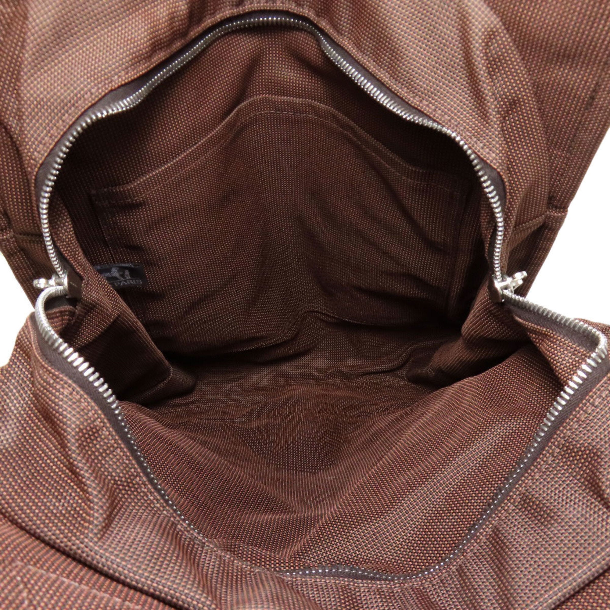 Hermes Brown Canvas Backpack (Pre-Owned)
