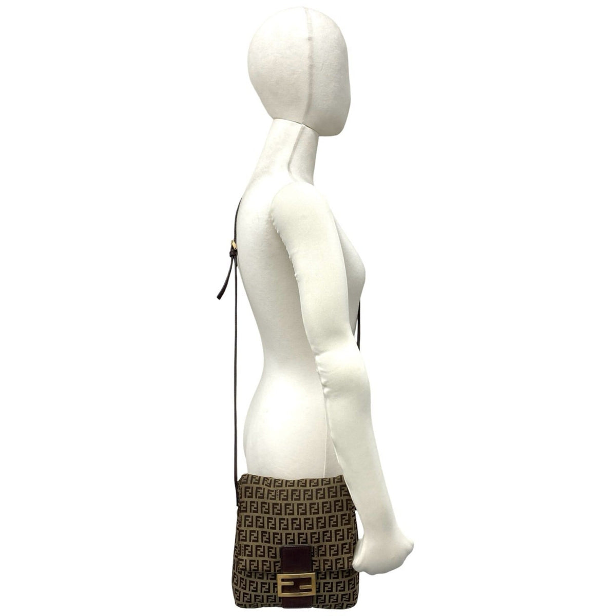 Fendi Brown Zucchino Leather Pochette Shoulder Bag (Pre-Owned)