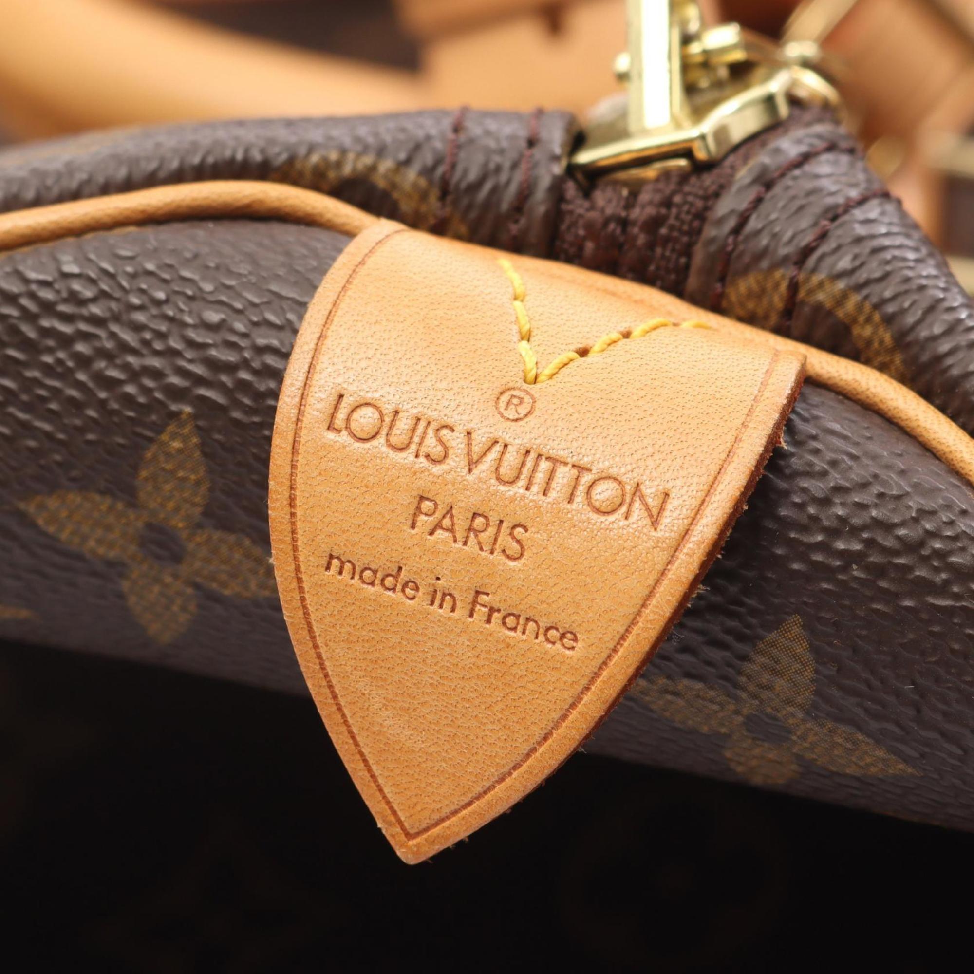 Louis Vuitton Brown Monogram Coated Canvas Leather Boston Bag Handbag (Pre-Owned)