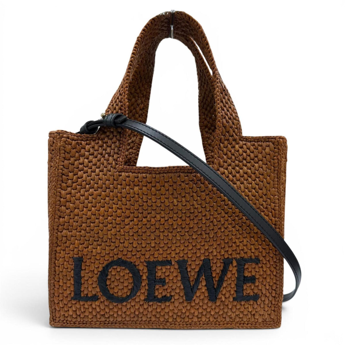 Loewe Gold Raffia Leather Handbag Shoulder Bag (Pre-Owned)