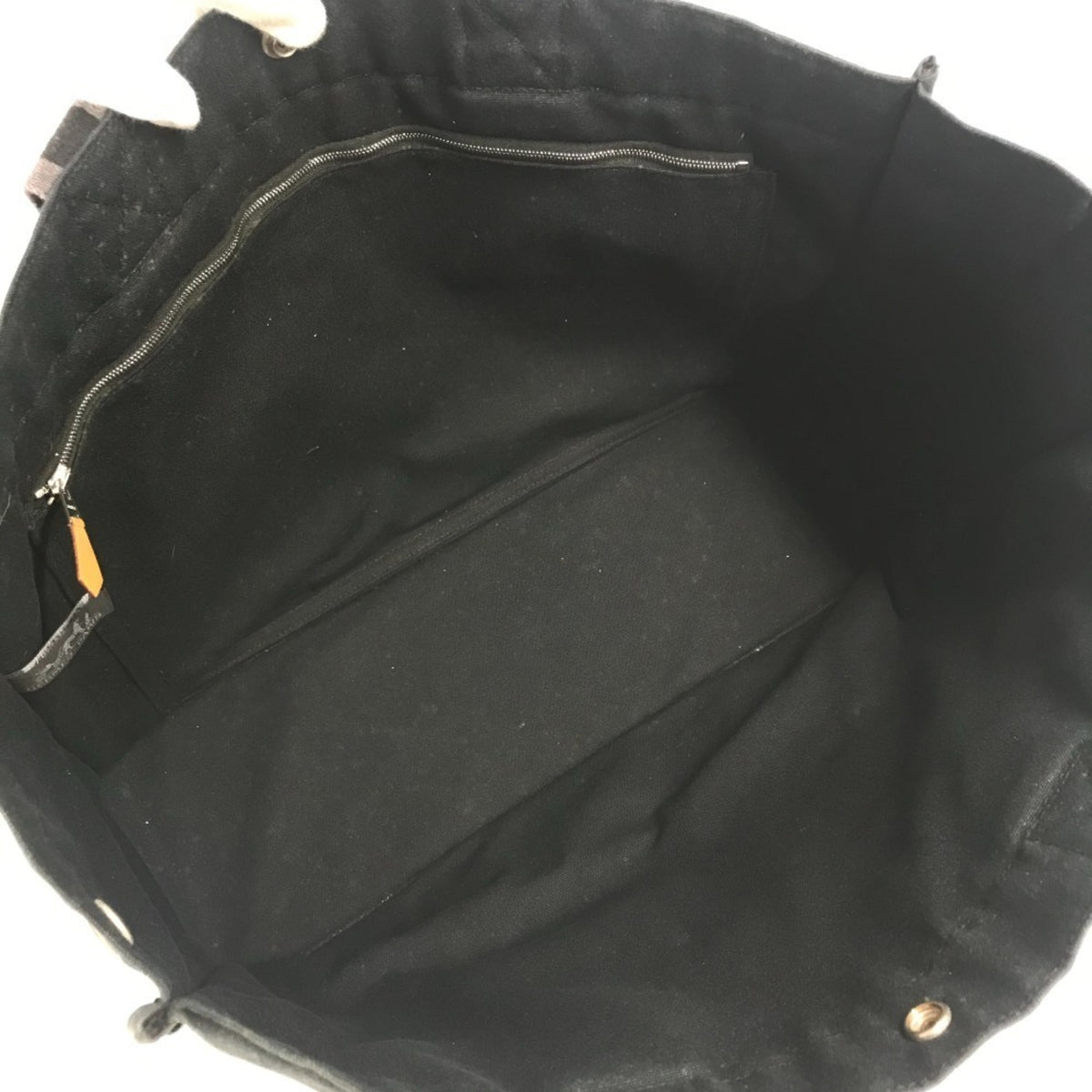 Hermes Black Gray Canvas Shoulder Bag Tote Bag (Pre-Owned)