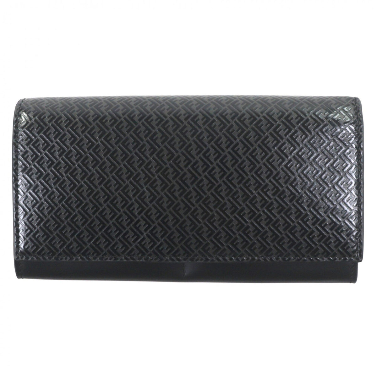 Fendi Black Leather Long Wallet (Bi-Fold) (Pre-Owned)