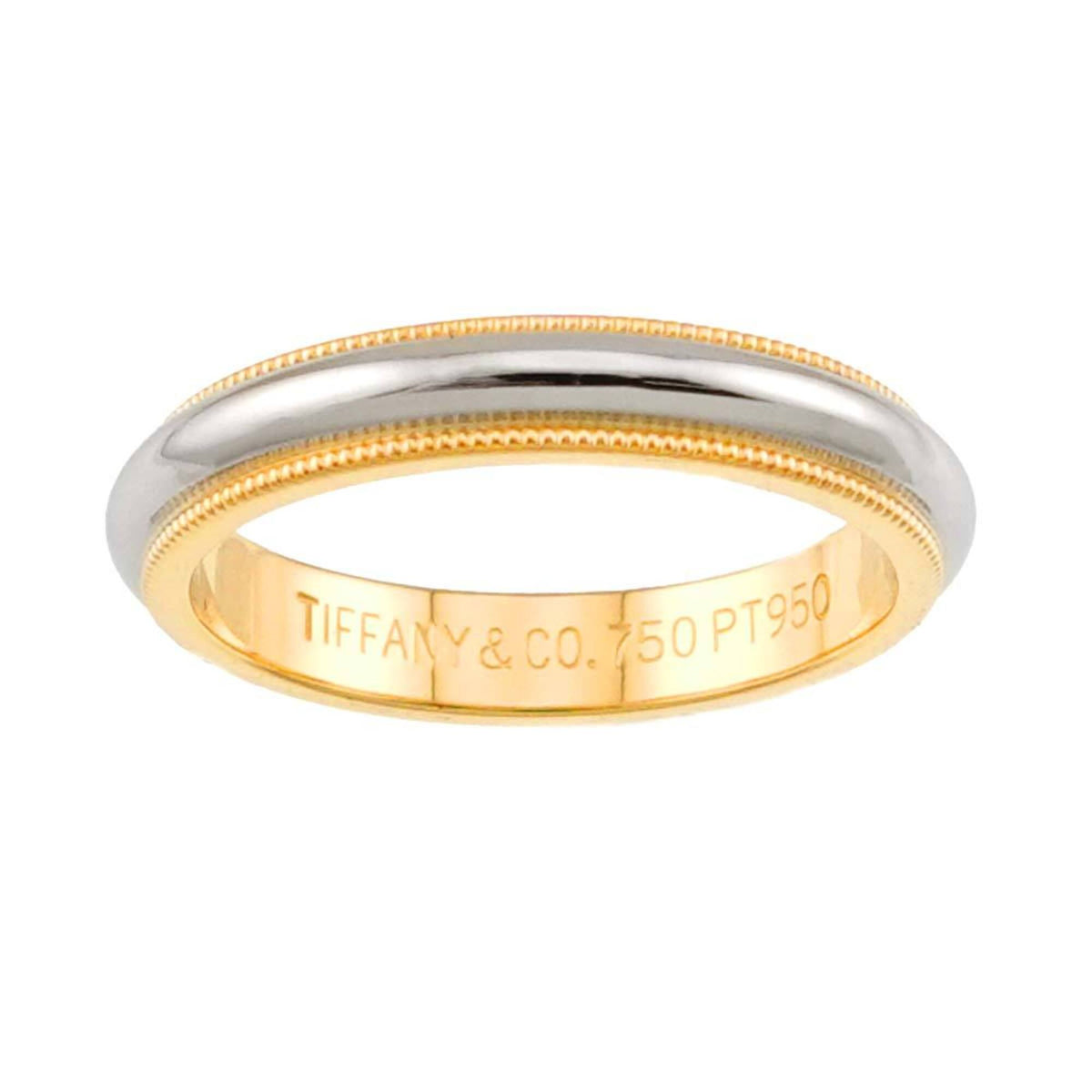 Tiffany Platinum Yellow Gold Yellow Gold (18K) Platinum Band Ring (Pre-Owned)