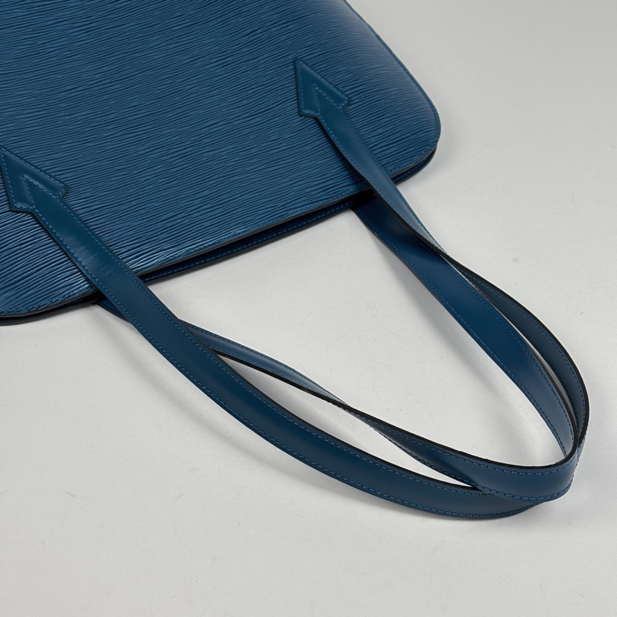 Louis Vuitton Epi Toledo Blue Epi Leather Handbag Tote Bag (Pre-Owned)