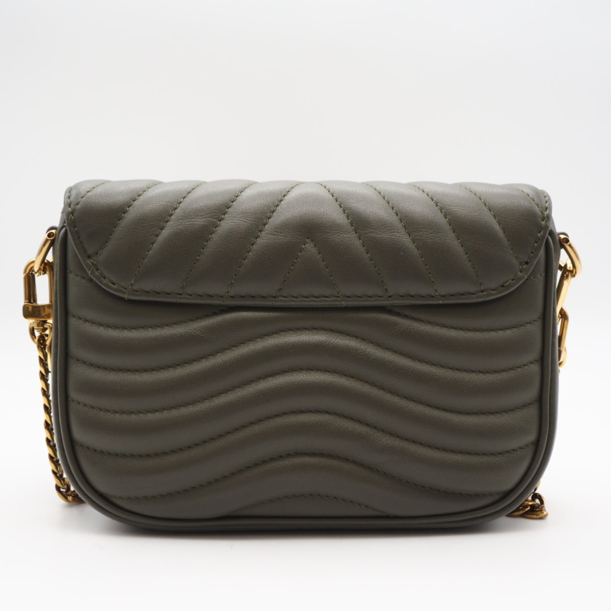 Louis Vuitton Khaki Leather Pochette Shoulder Bag (Pre-Owned)