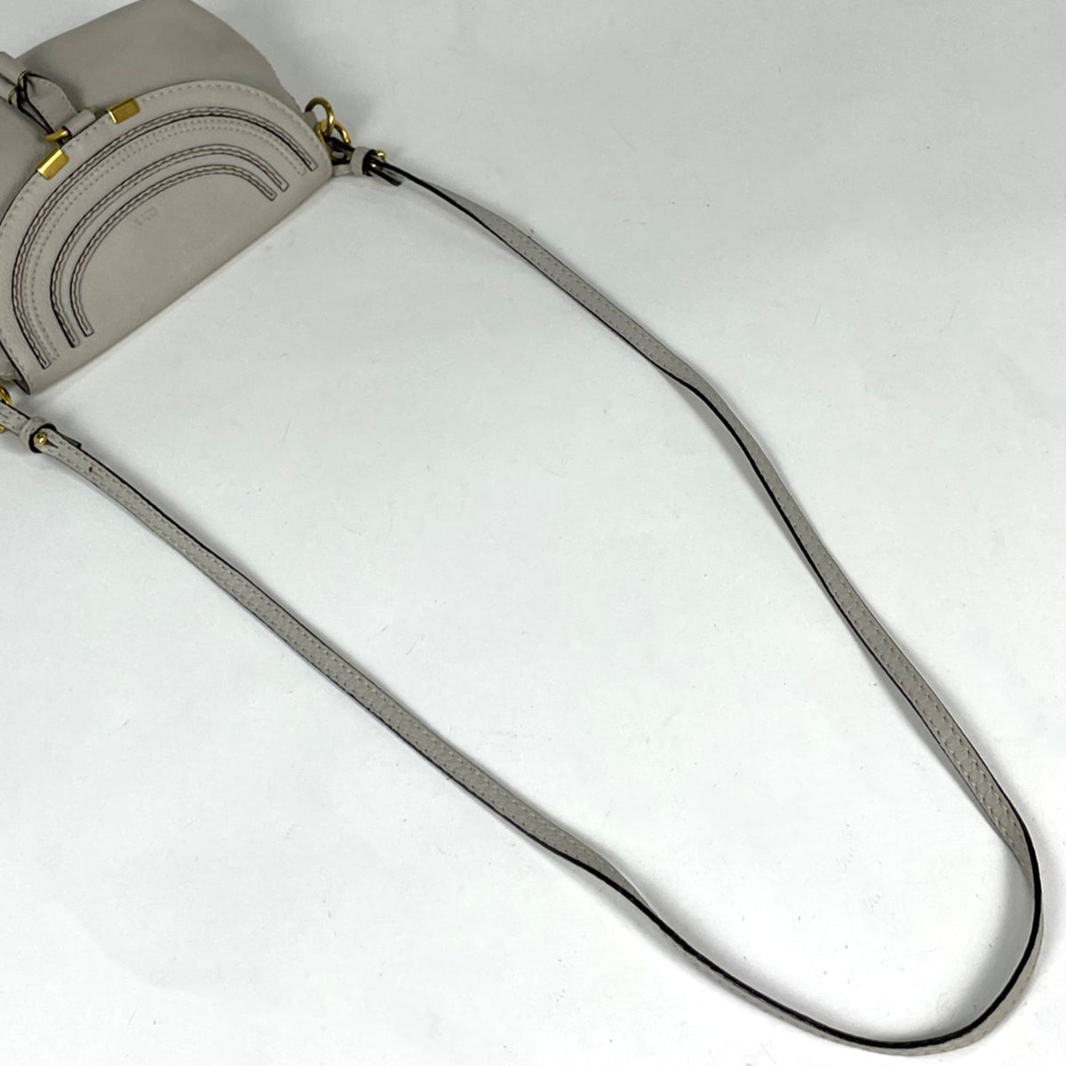 Chloé Marcie Gray Leather Shoulder Bag (Pre-Owned)