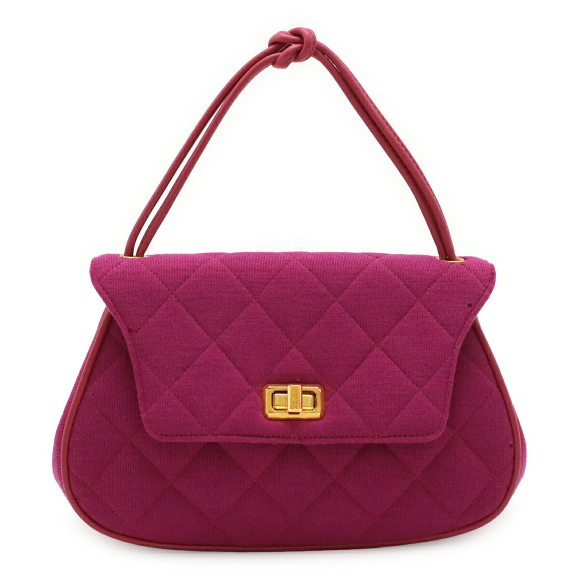 Chanel Matelasse Purple Cotton Handbag (Pre-Owned)