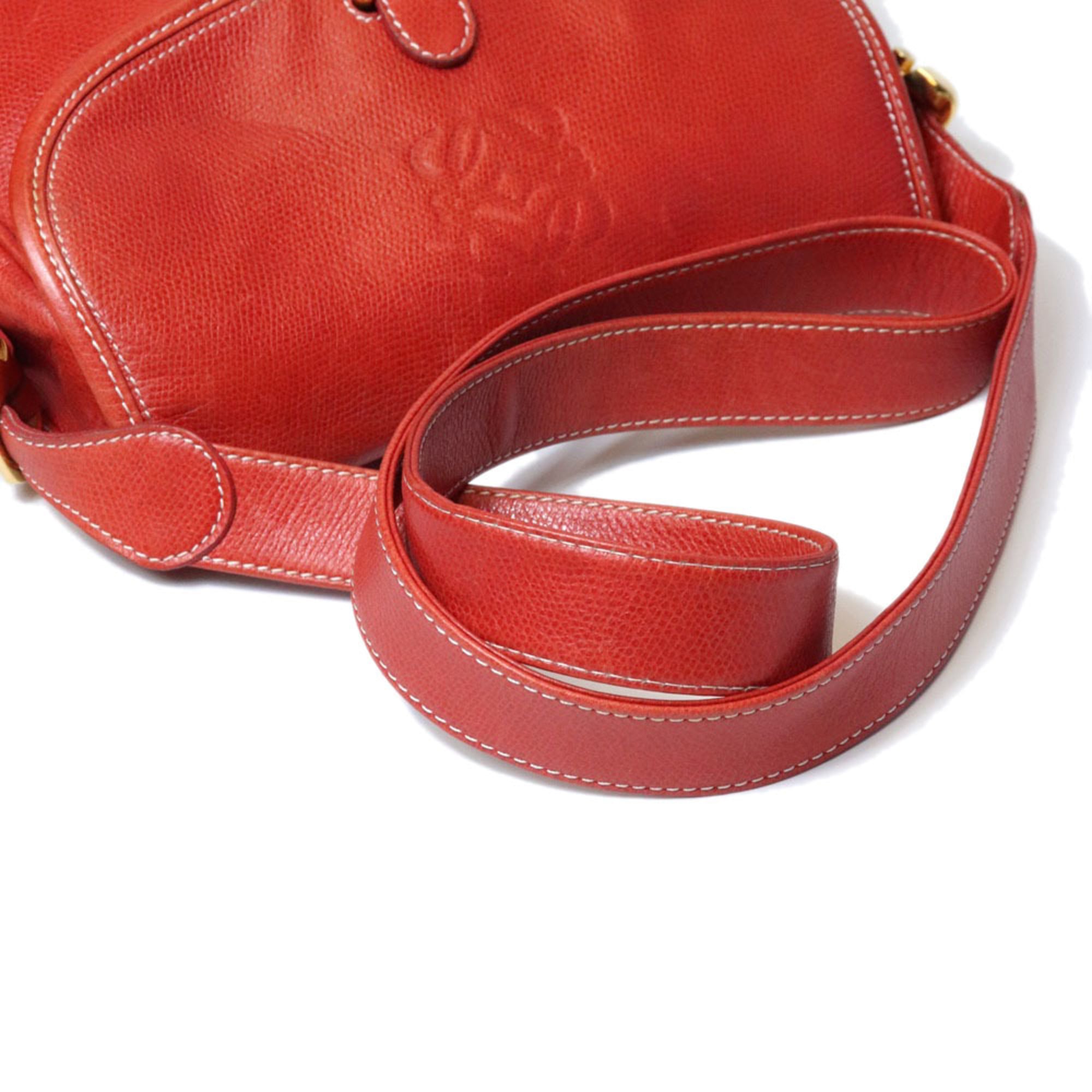 Loewe Red Color Leather Shoulder Bag (Pre-Owned)