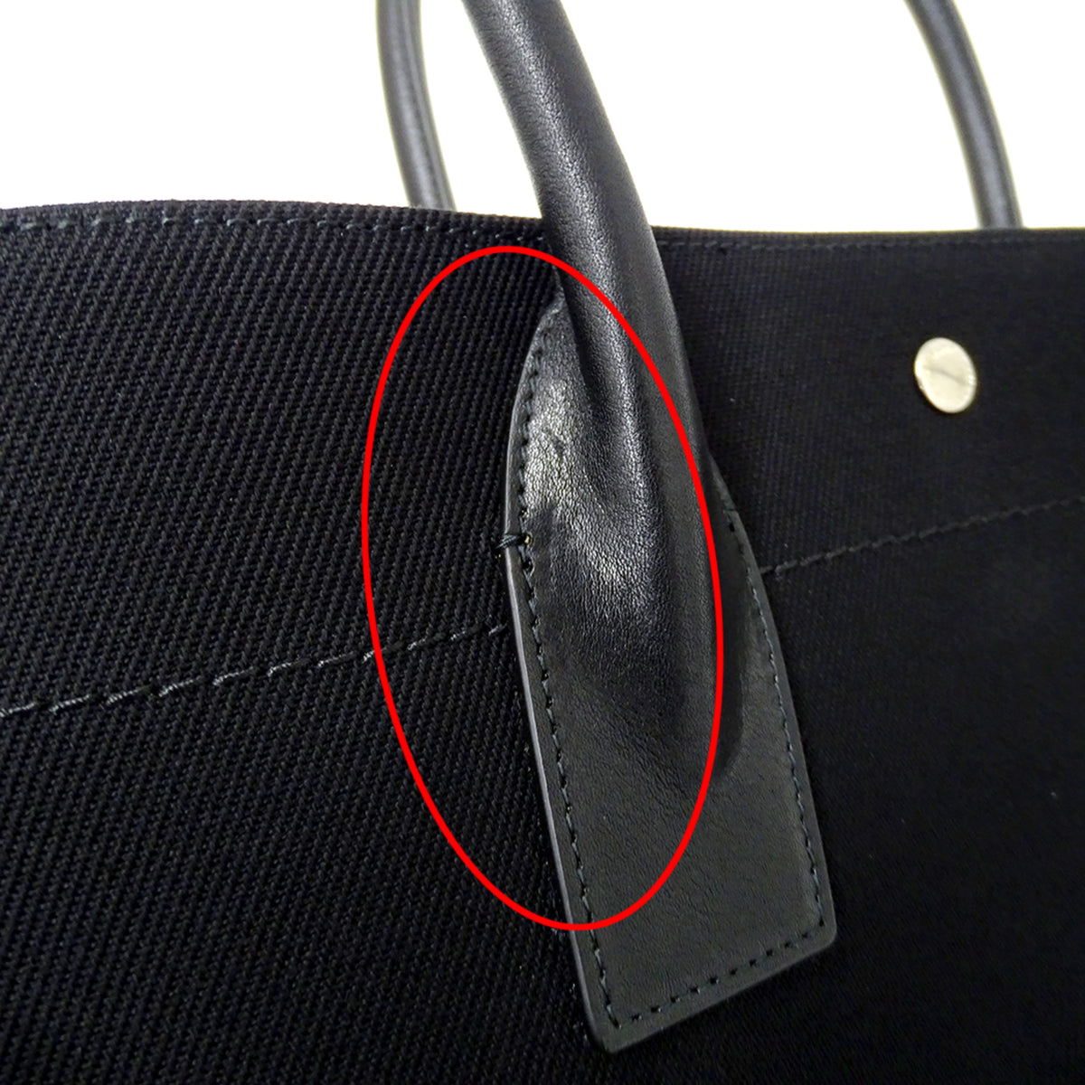 Saint Laurent Black Canvas Handbag Tote Bag (Pre-Owned)
